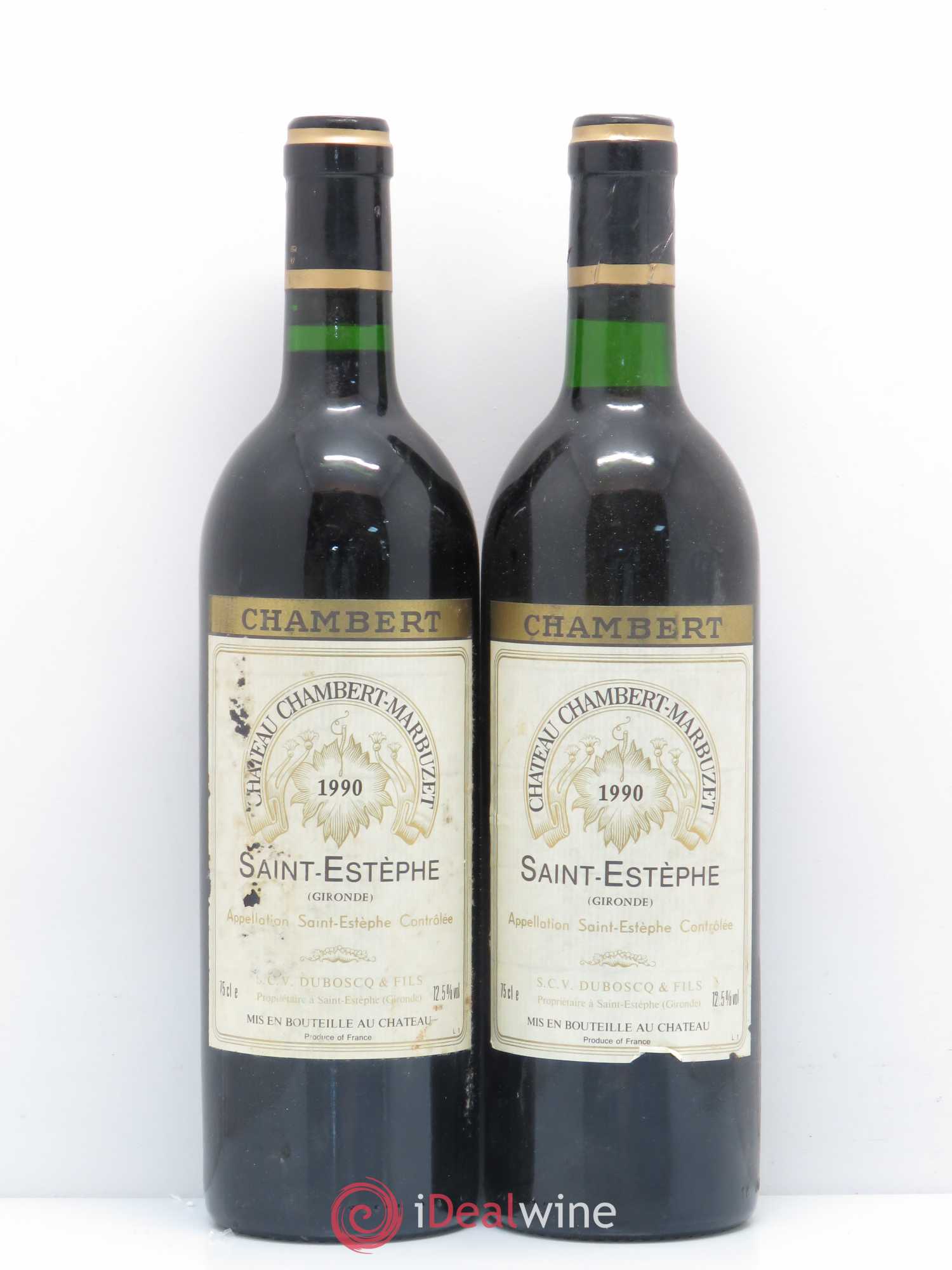 Château Chambert-Marbuzet Cru Bourgeois 1990 - Lot de 2 bouteilles - 0