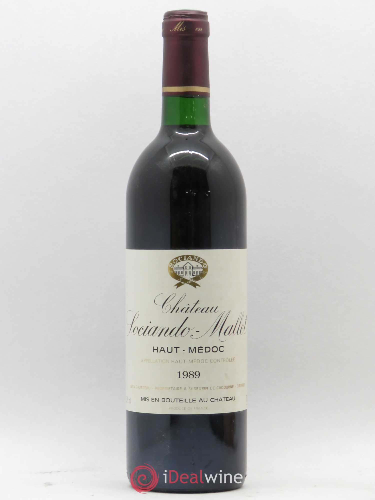 Château Sociando Mallet 1989 - Lot de 1 bouteille - 0