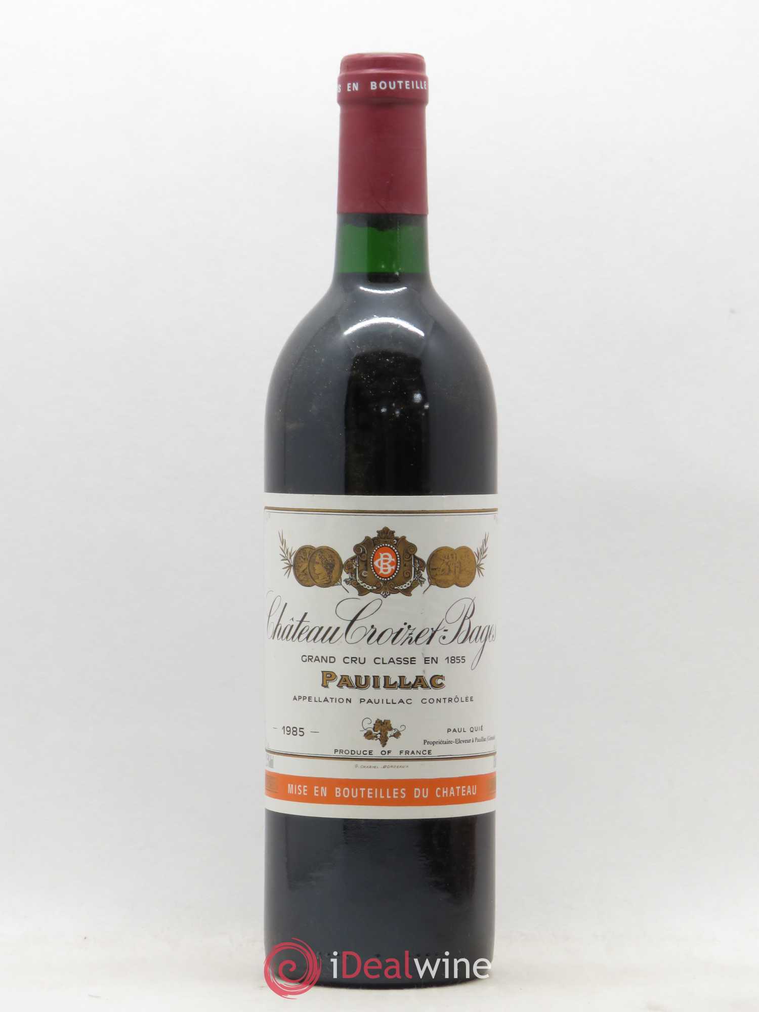 Château Croizet Bages 5ème Grand Cru Classé 1985 - Lot de 1 bouteille - 0