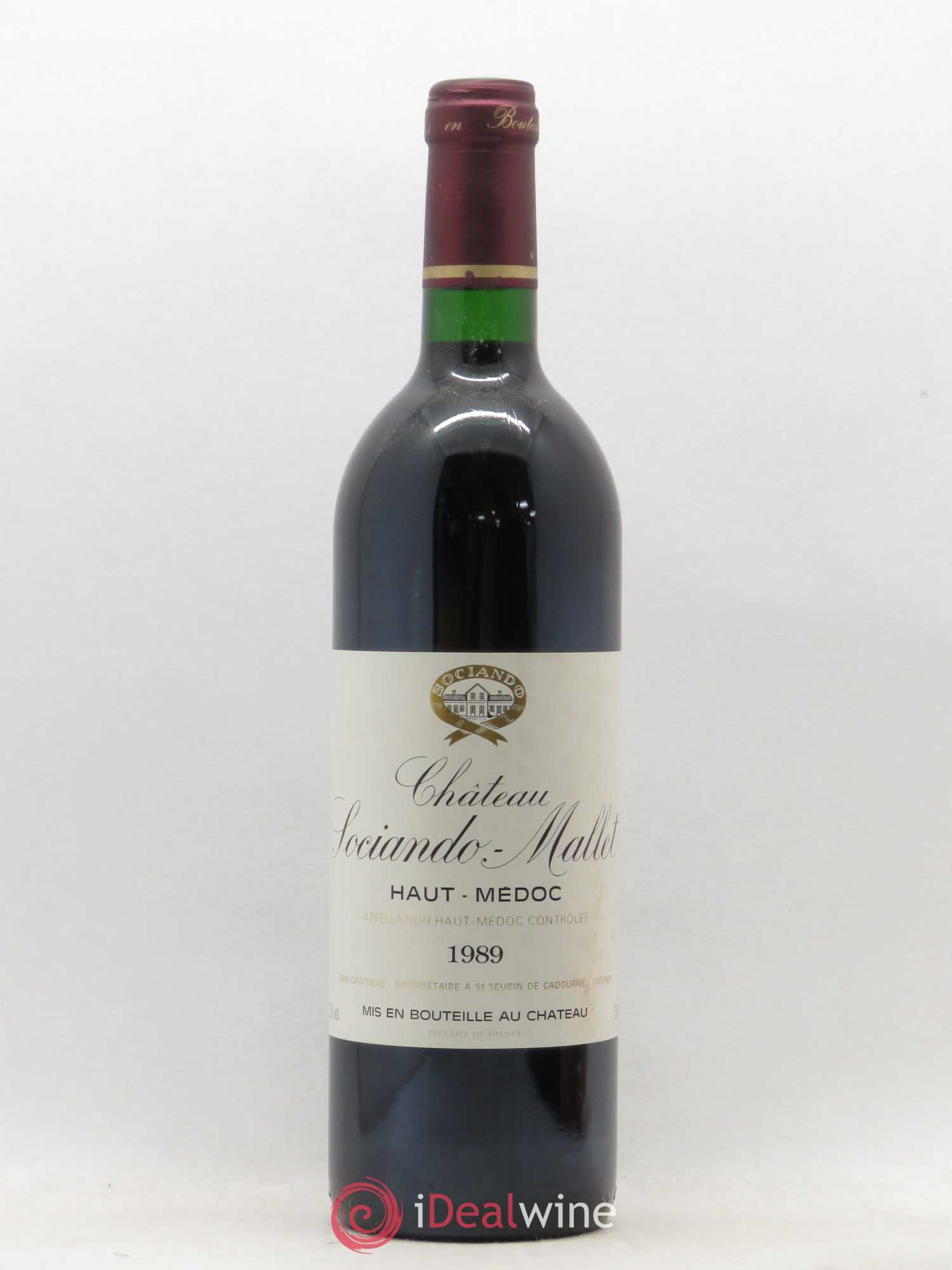 Château Sociando Mallet 1989 - Lot de 1 bouteille - 0