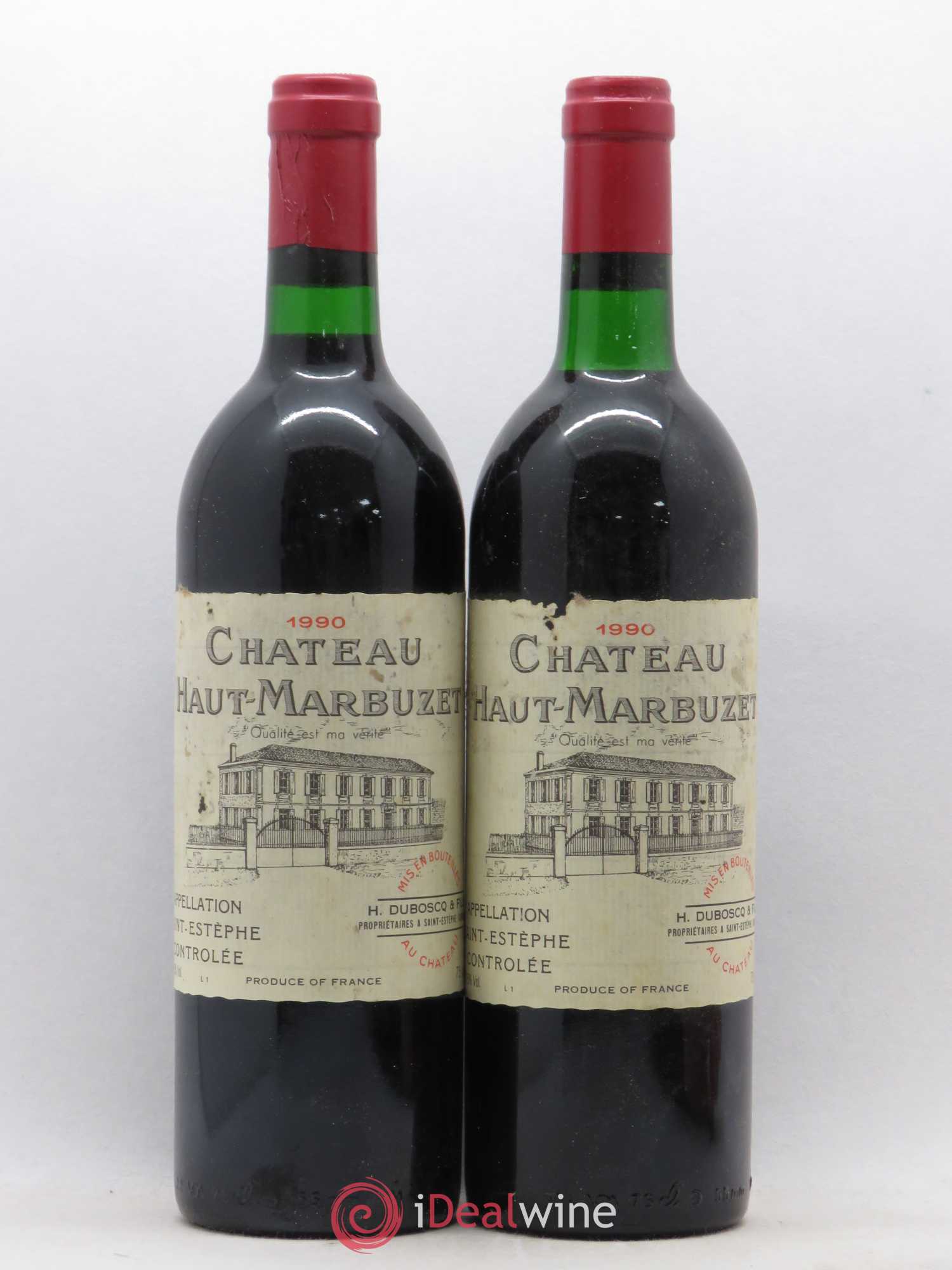 Château Haut Marbuzet 1990 - Lot de 2 bouteilles - 0