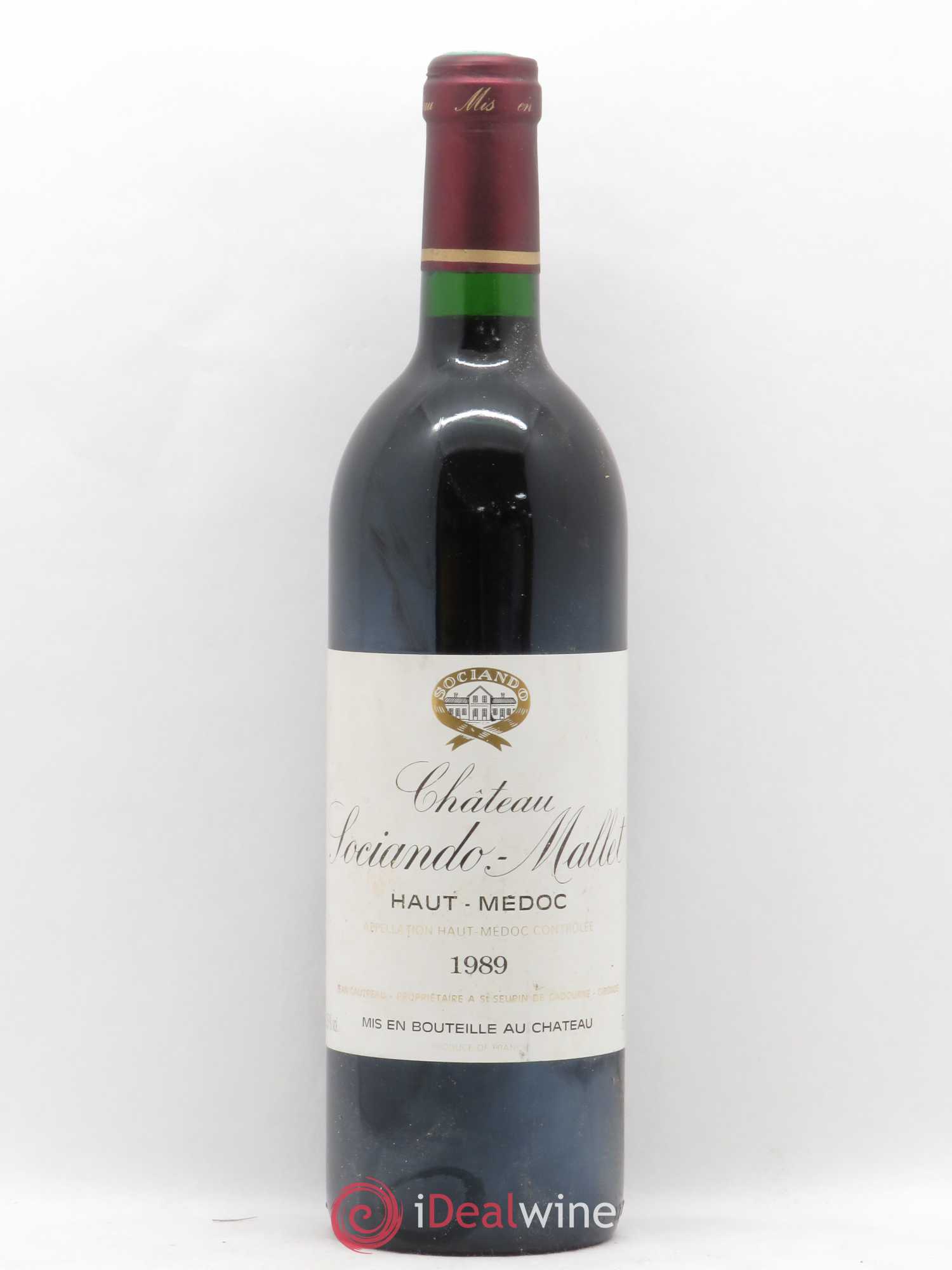 Château Sociando Mallet 1989 - Lot de 1 bouteille - 0