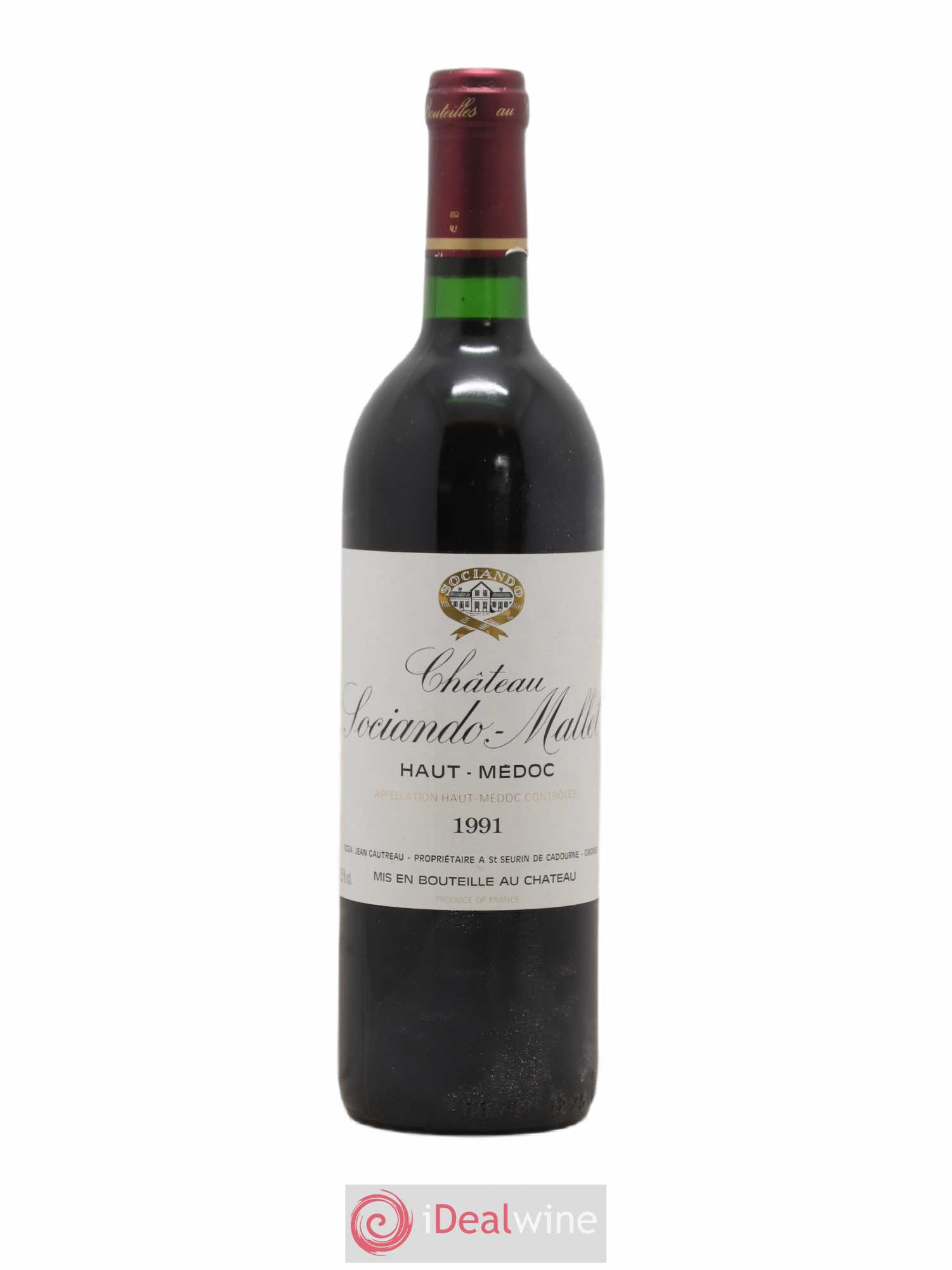 Château Sociando Mallet 1991 - Lot de 1 bouteille - 0