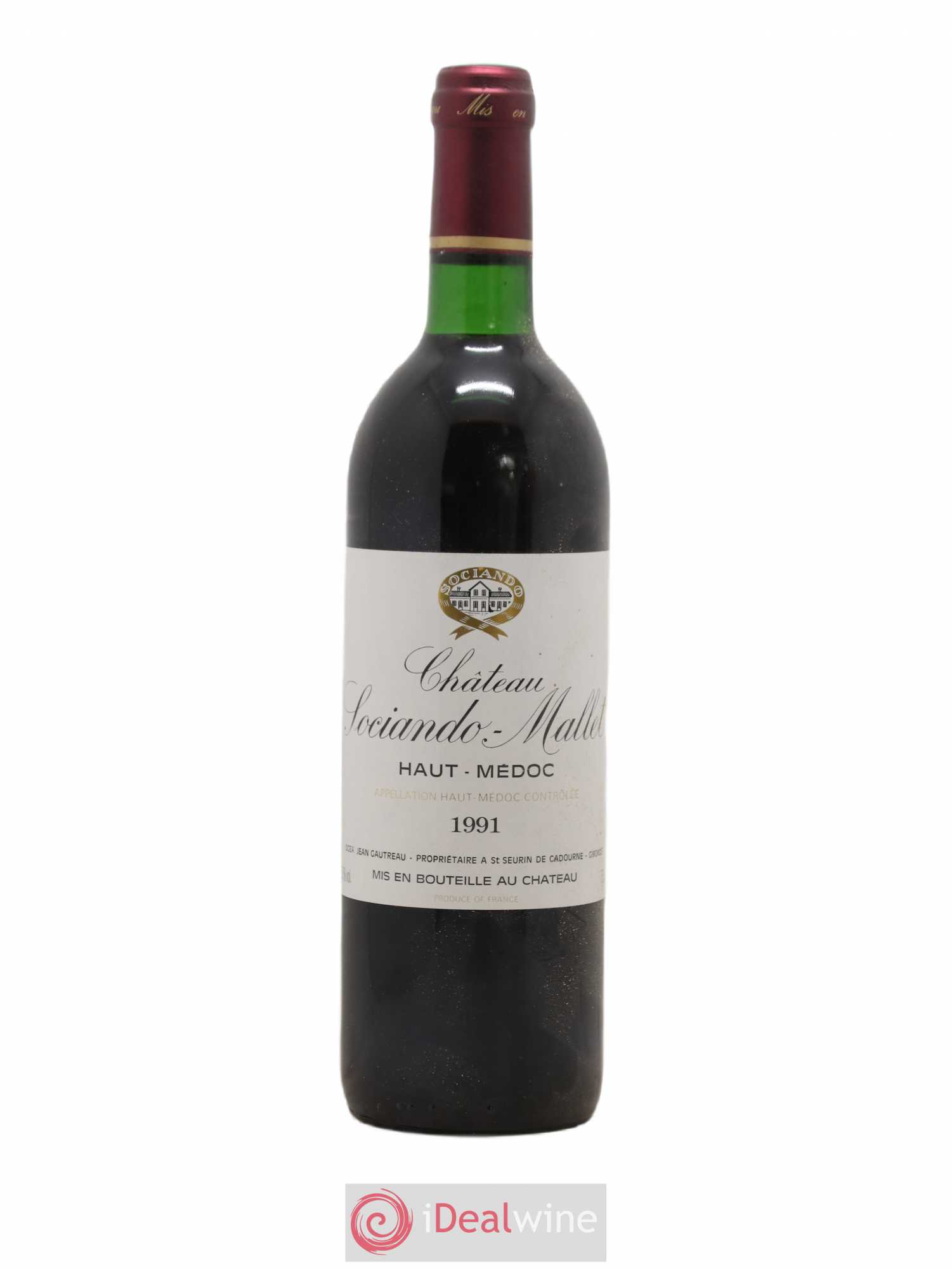 Château Sociando Mallet 1991 - Lot de 1 bouteille - 0
