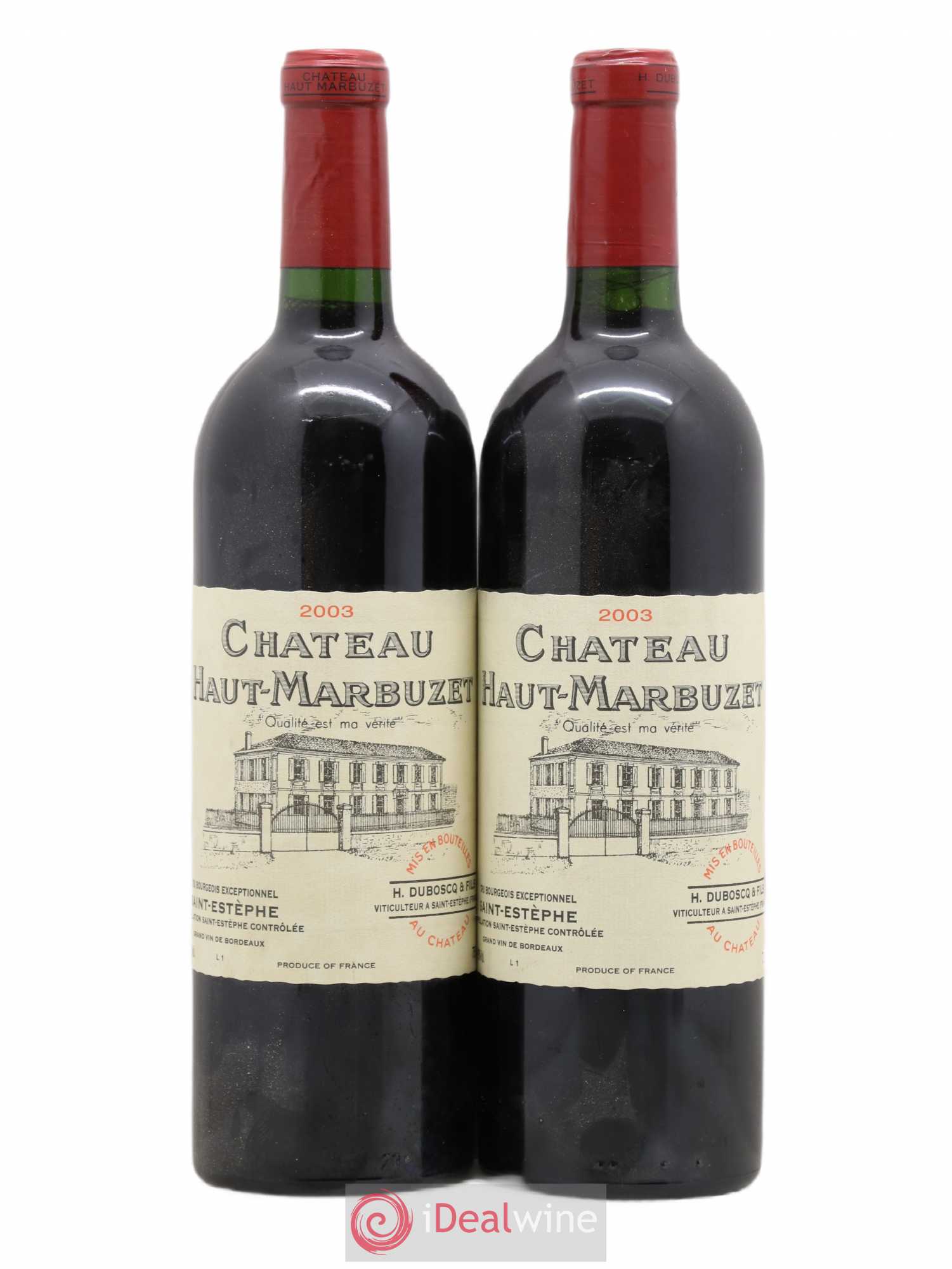 Château Haut Marbuzet 2003 - Lot de 2 bouteilles - 0