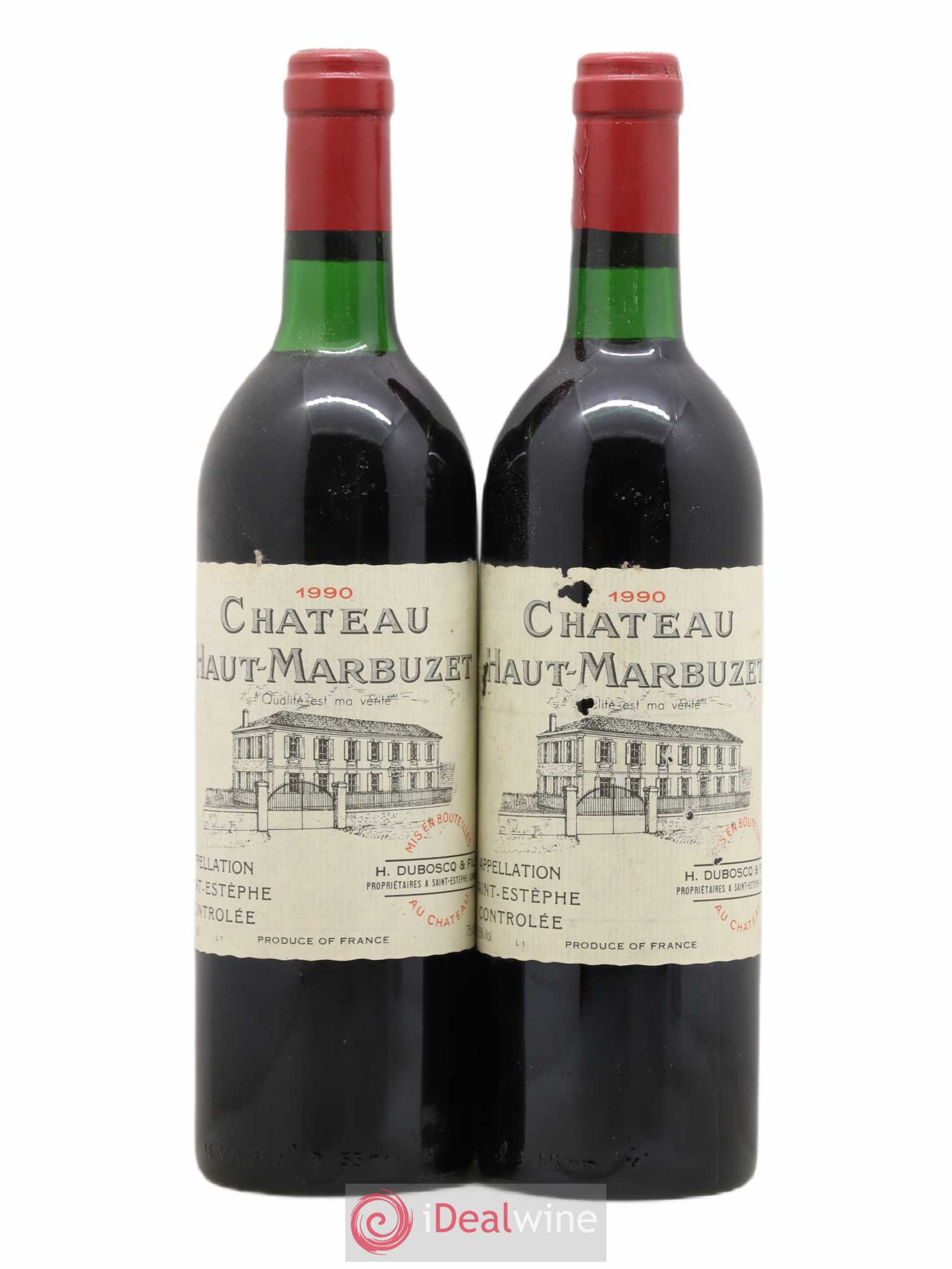 Château Haut Marbuzet 1990 - Lot de 2 bouteilles - 0