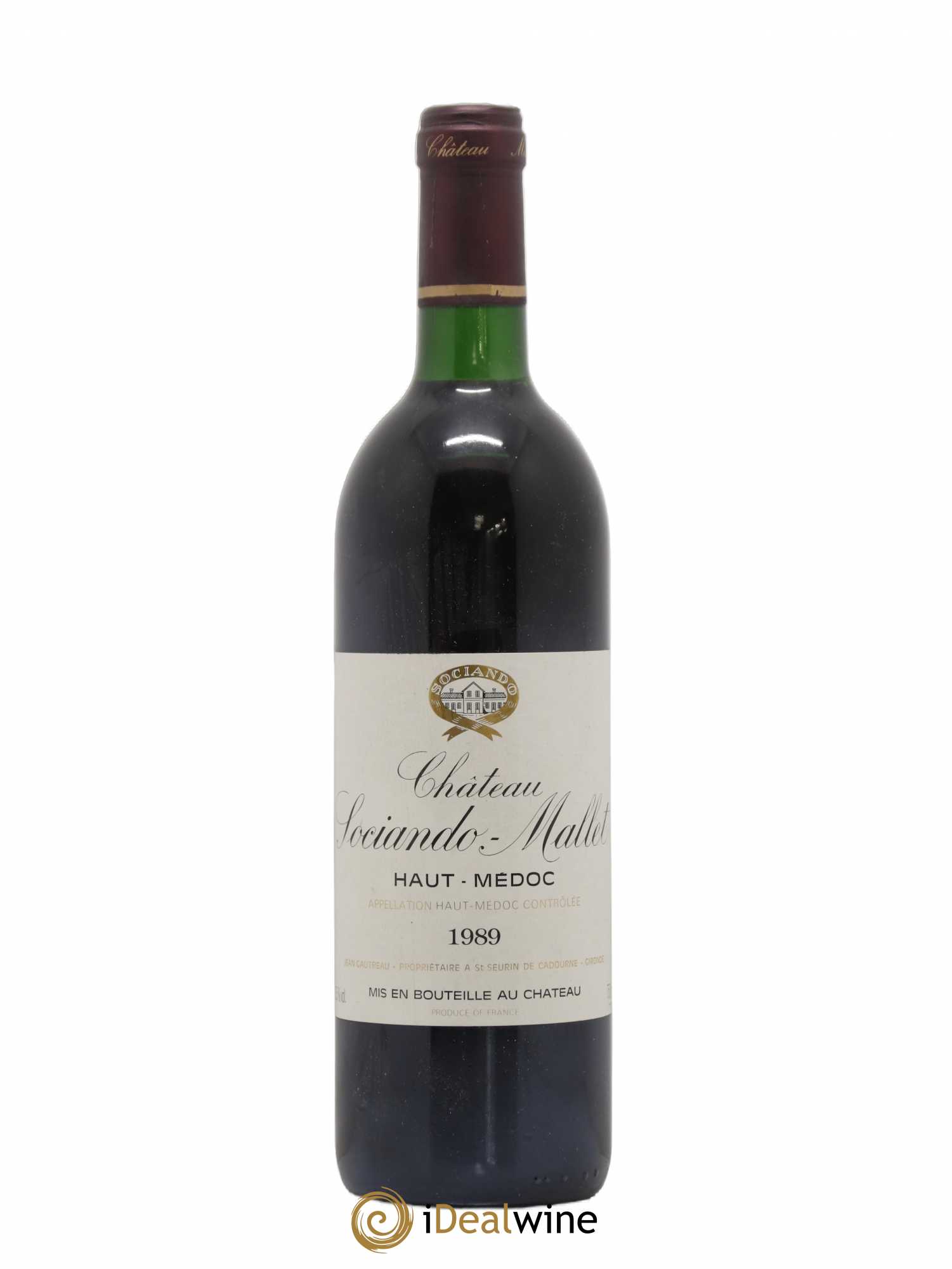 Château Sociando Mallet 1989 - Lot de 1 bouteille - 0