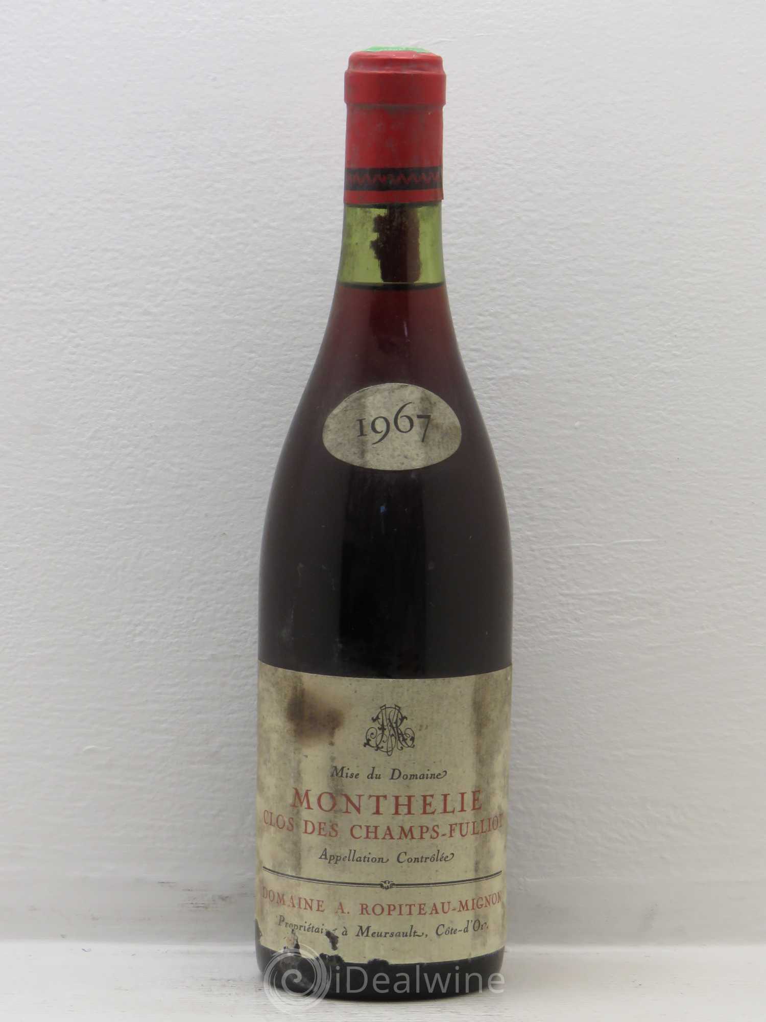 Monthélie Clos des champs Fulliot Ropiteau 1967 - Lot de 1 bouteille - 0