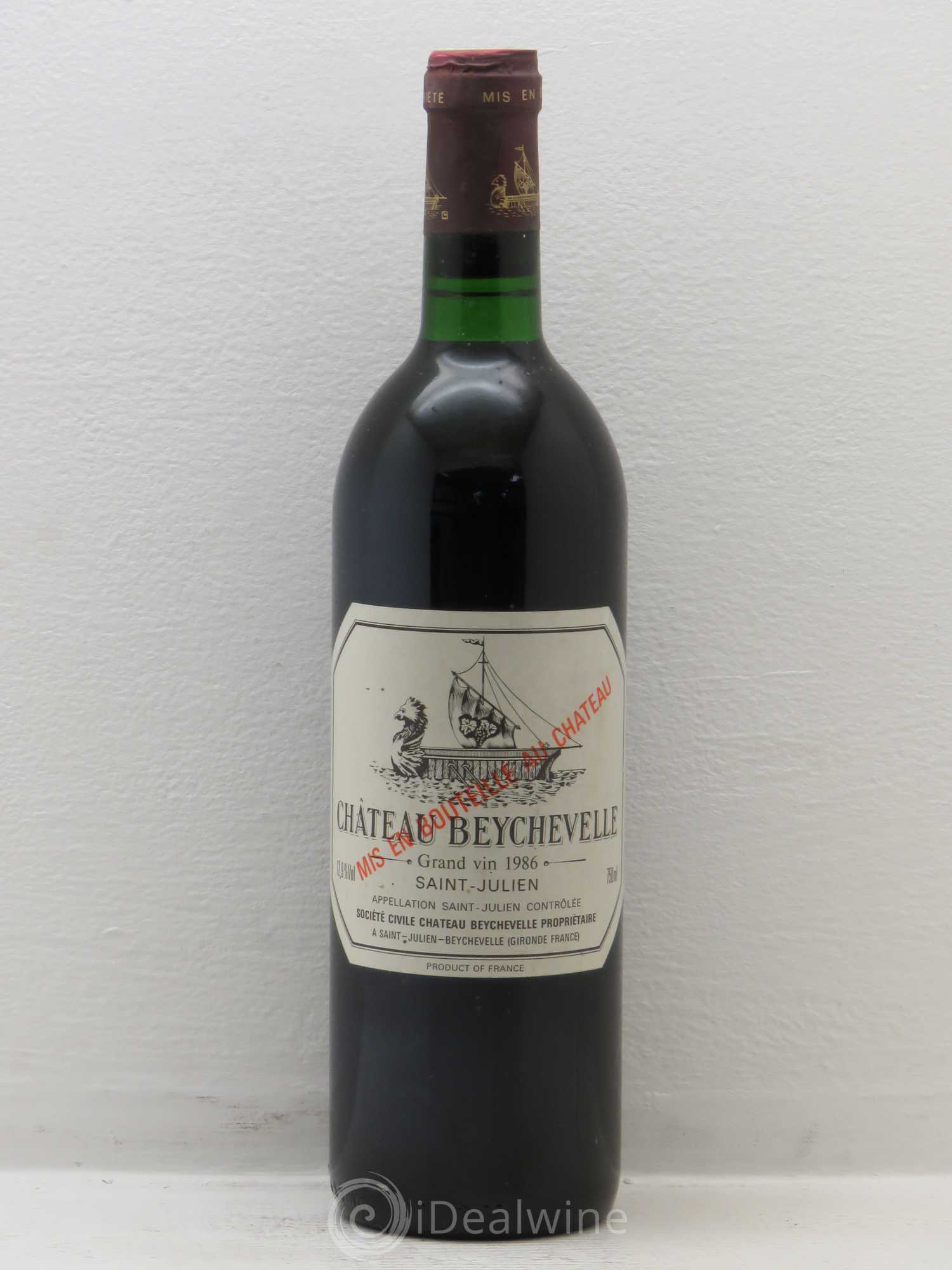 Château Beychevelle 4ème Grand Cru Classé 1986 - Lot de 1 bouteille - 0