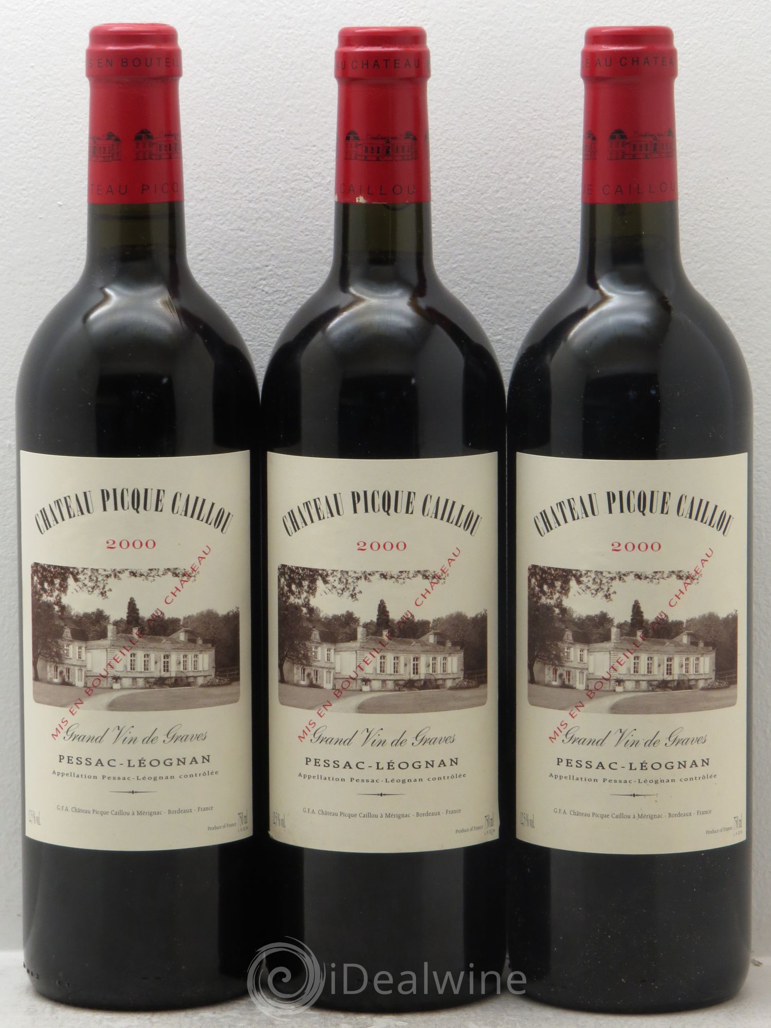 Château Picque Caillou 2000 - Lot de 3 bouteilles - 0