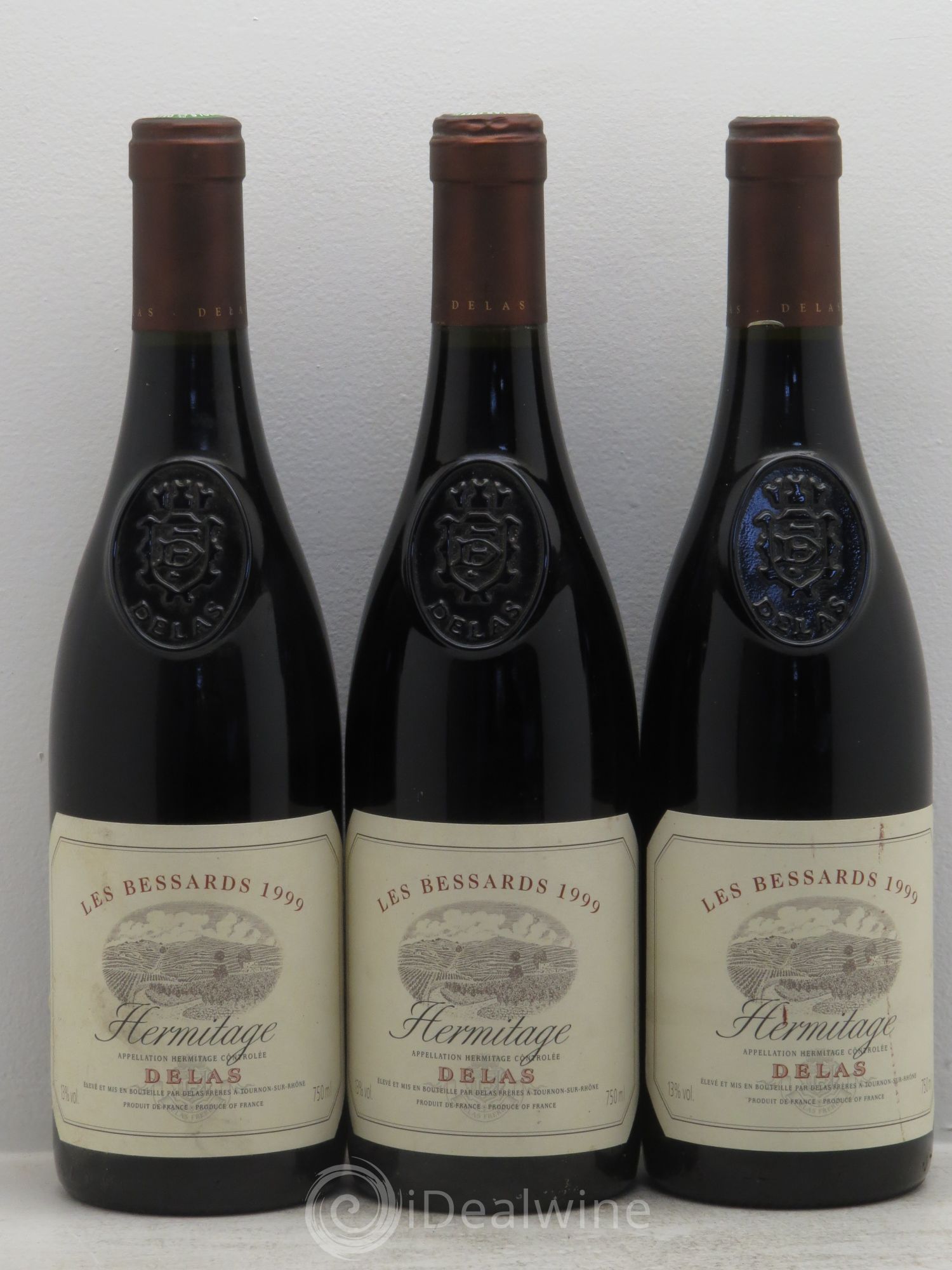 Hermitage Les Bessards Delas Frères 1999 - Lot de 3 bouteilles - 0