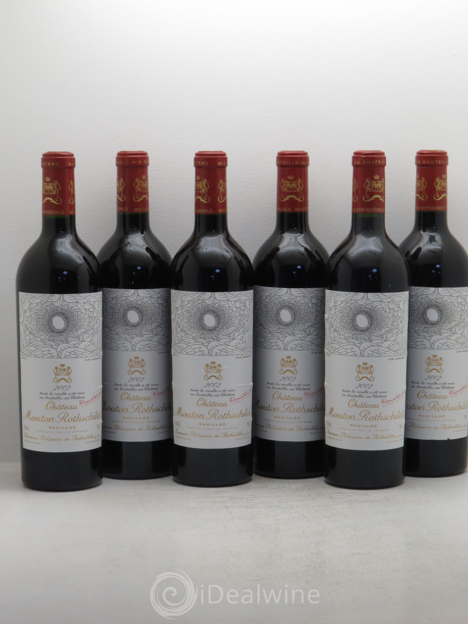 Château Mouton Rothschild 1er Grand Cru Classé 2002 - Lot de 6 bouteilles - 0