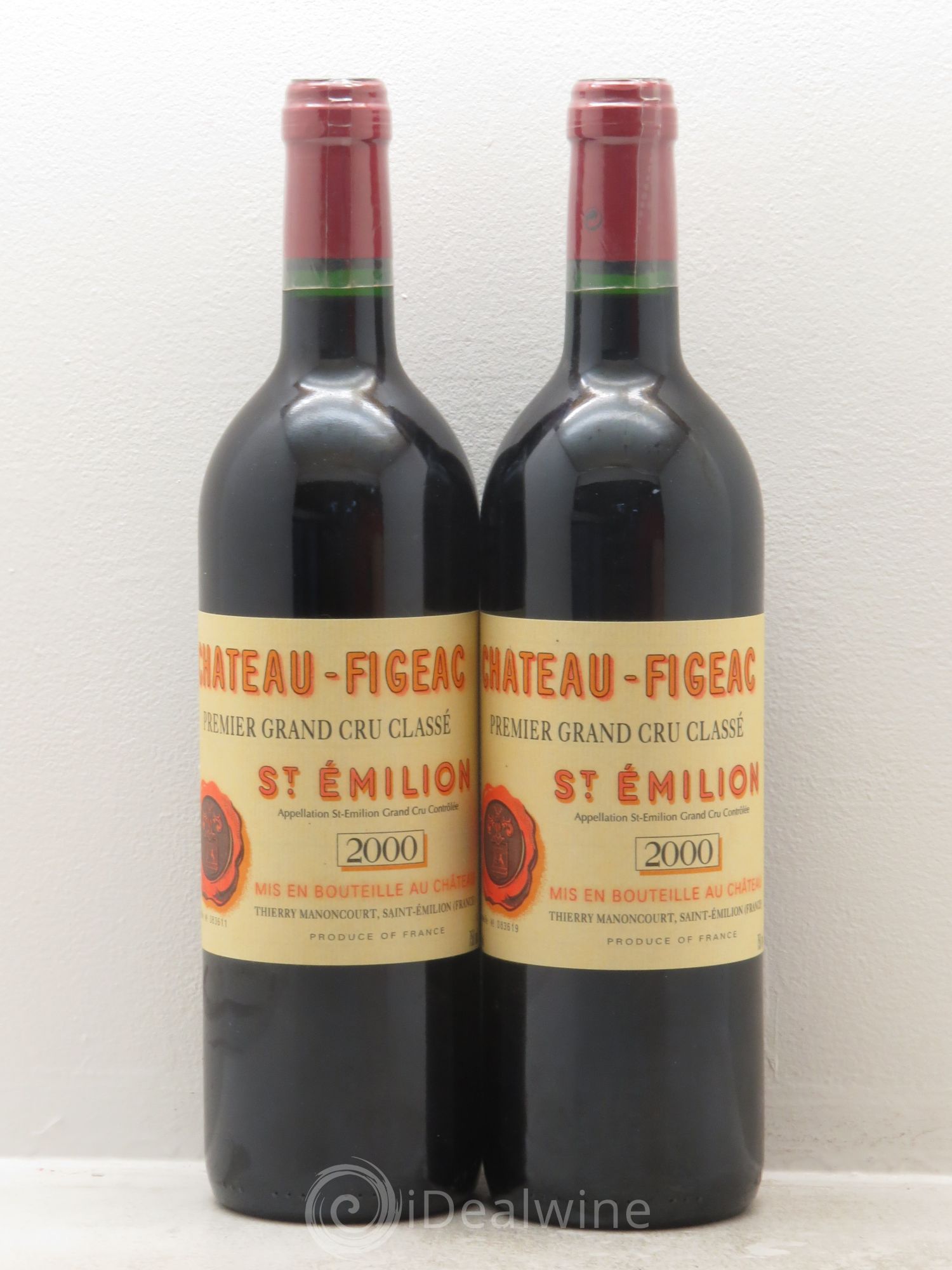 Château Figeac 1er Grand Cru Classé A 2000 - Lot de 2 bouteilles - 0