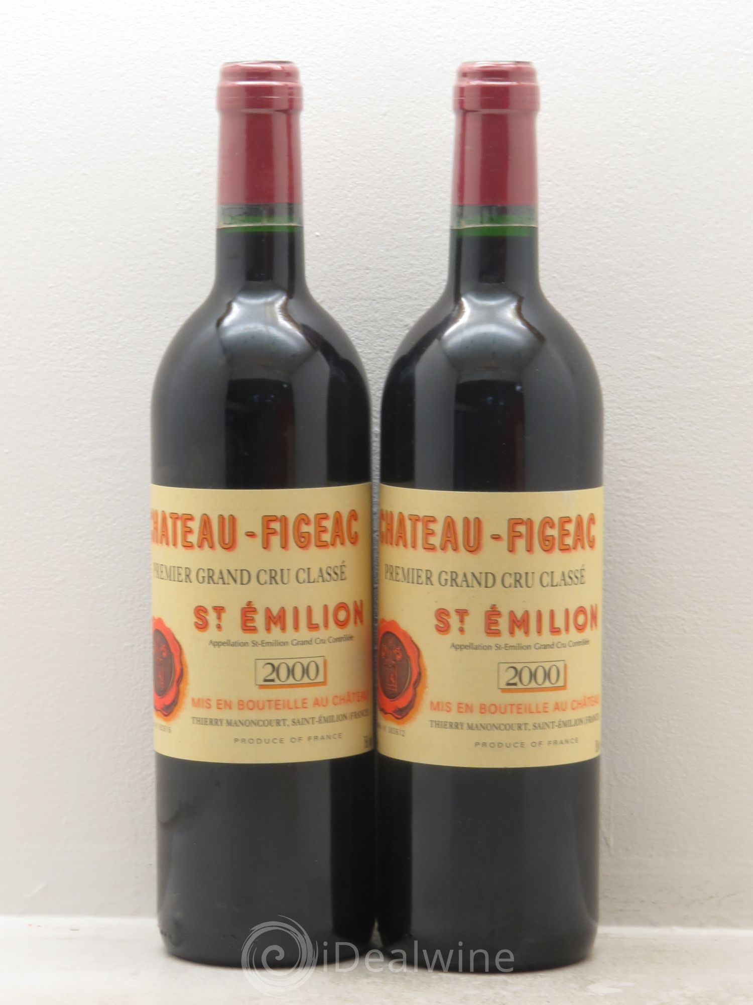 Château Figeac 1er Grand Cru Classé A 2000 - Lot de 2 bouteilles - 0