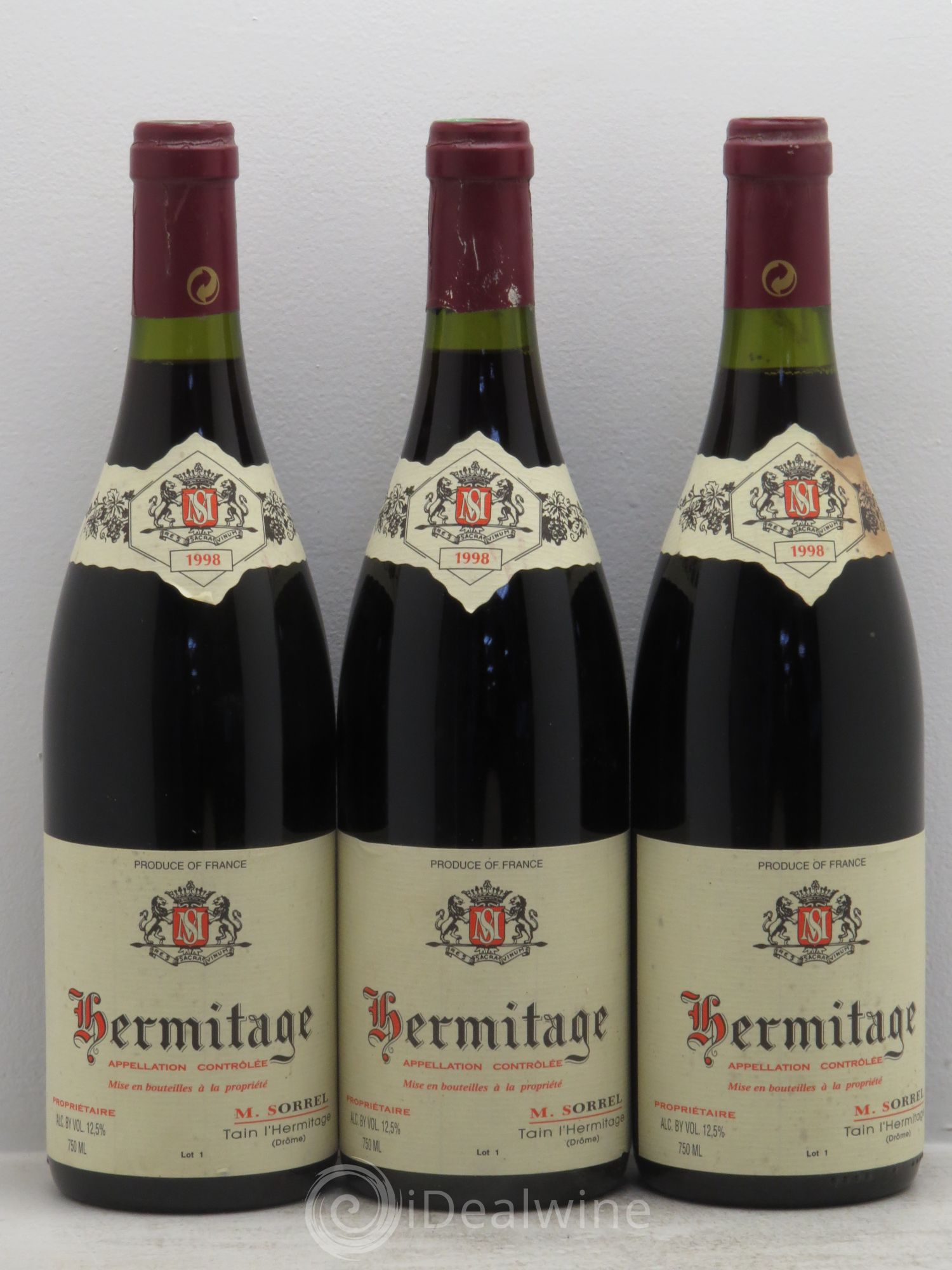 Hermitage Marc Sorrel 1998 - Lot de 3 bouteilles - 0