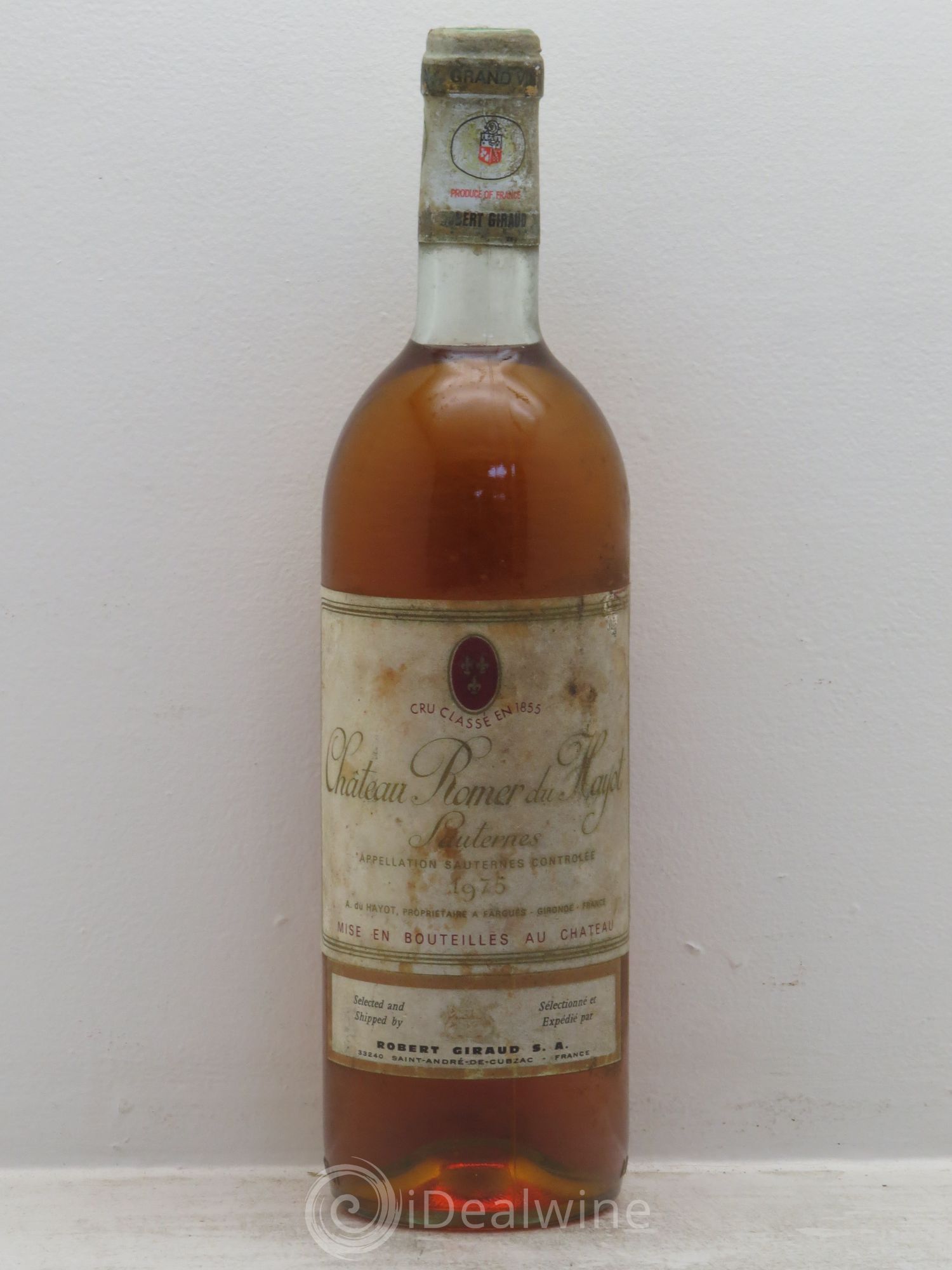 Château Romer du Hayot 2ème Grand Cru Classé 1975 - Lotto di 1 bottiglia - 0