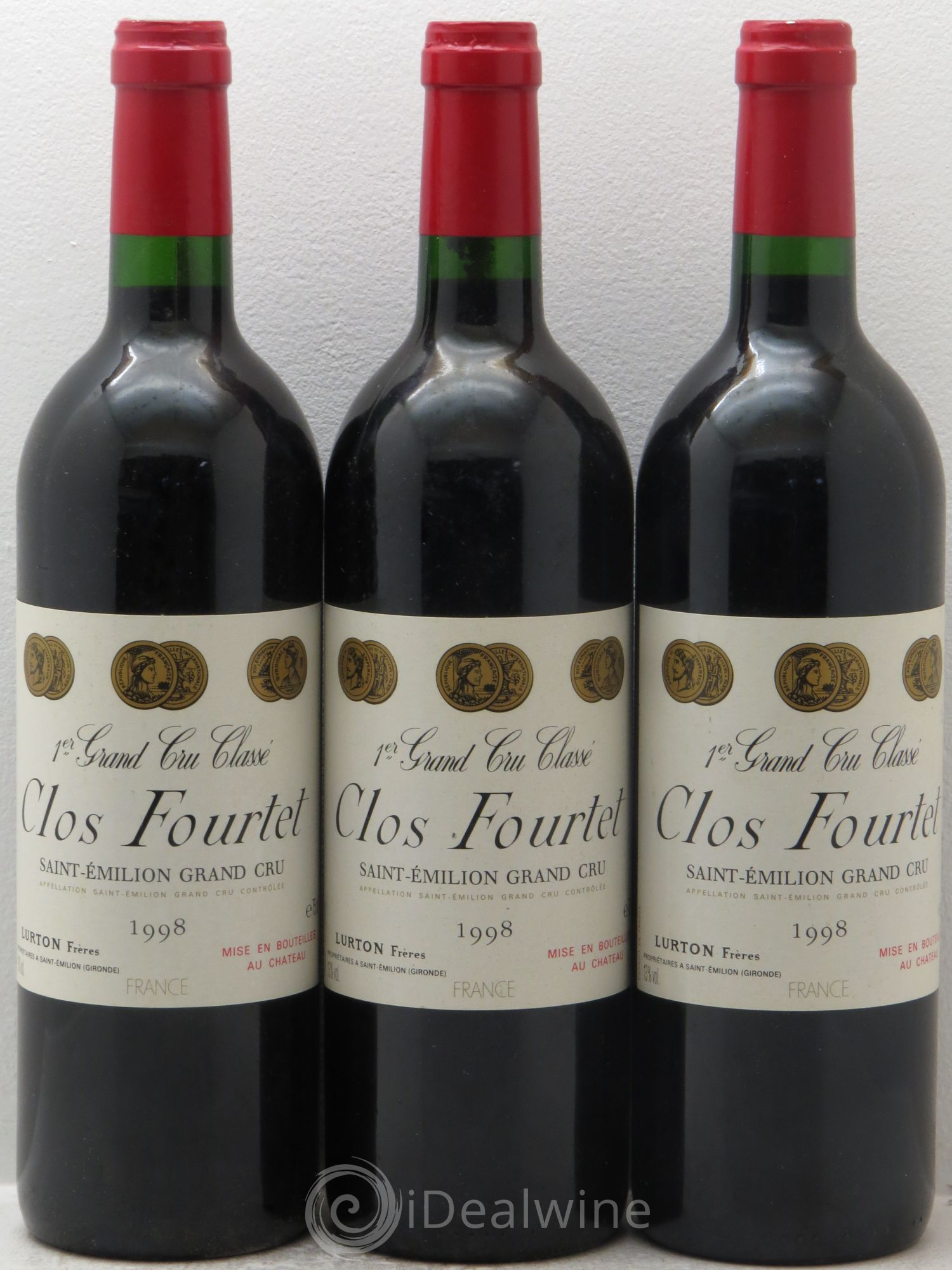 Clos Fourtet 1er Grand Cru Classé B 1998 - Lot de 3 bouteilles - 0