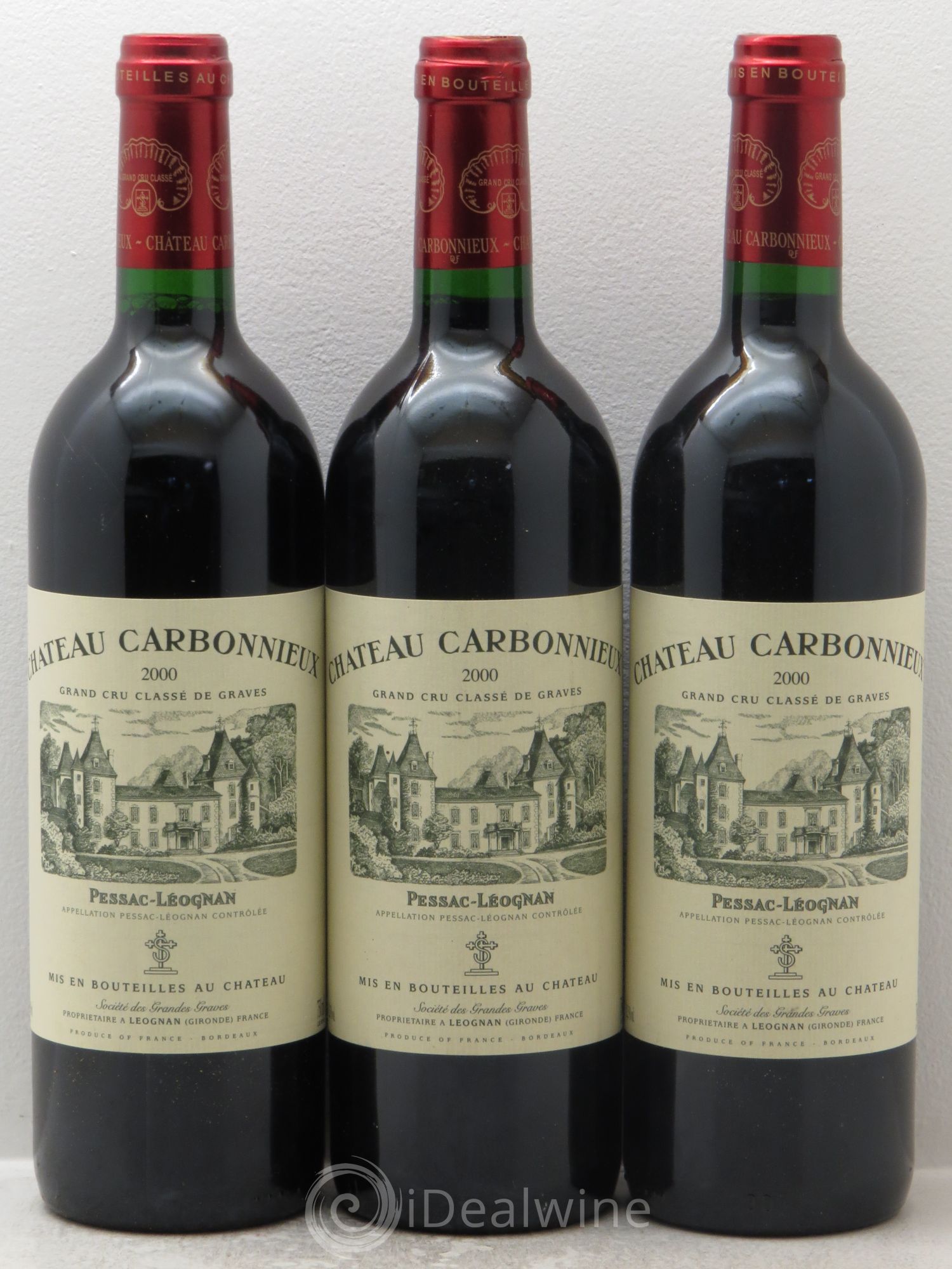 Château Carbonnieux Cru Classé de Graves 2000 - Lot de 3 bouteilles - 0