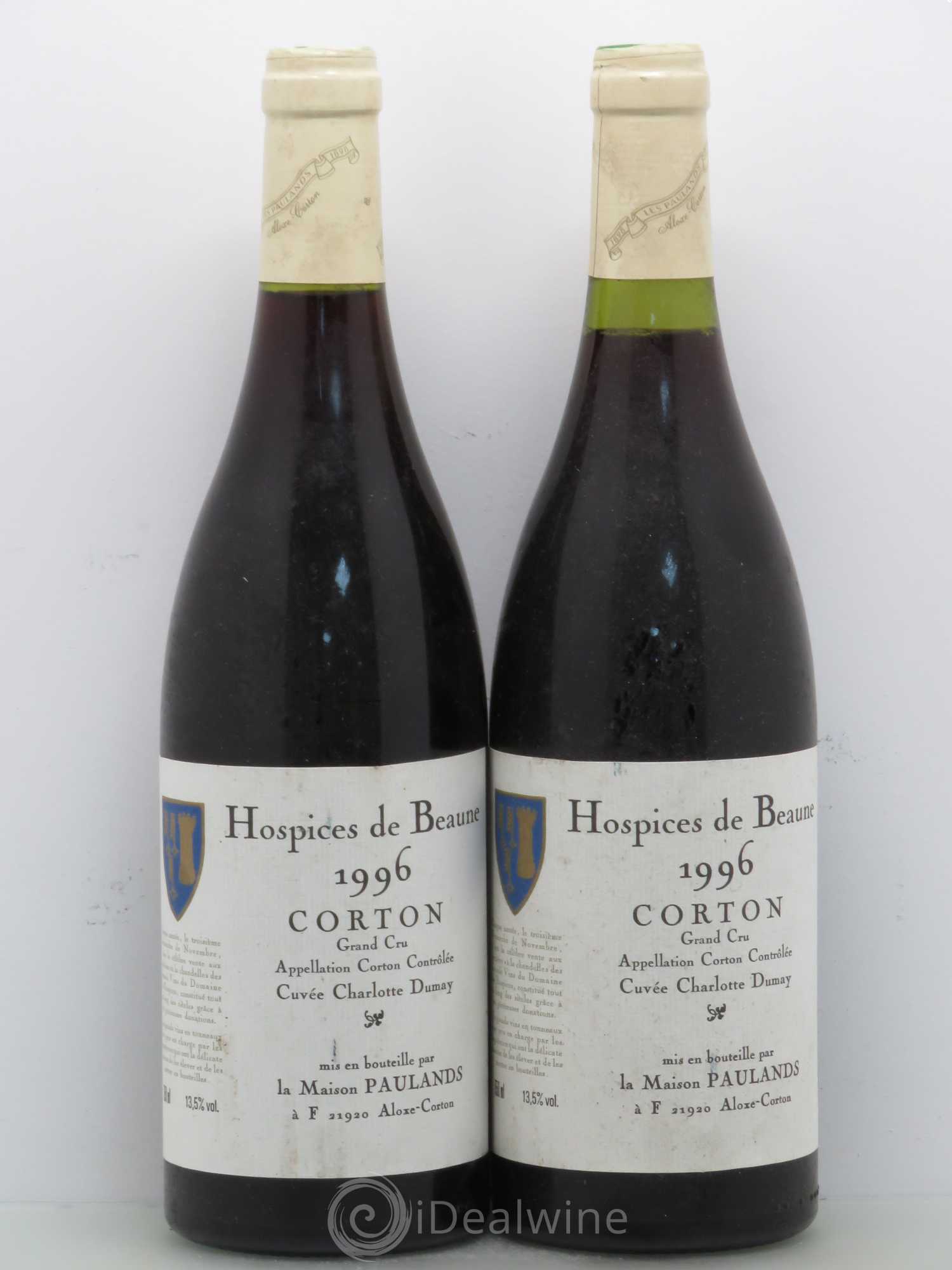 Corton Grand Cru Cuvée Charlotte Dumay Les Paulands - Hospices de Beaune 1996 - Posten von 2 Flaschen - 0