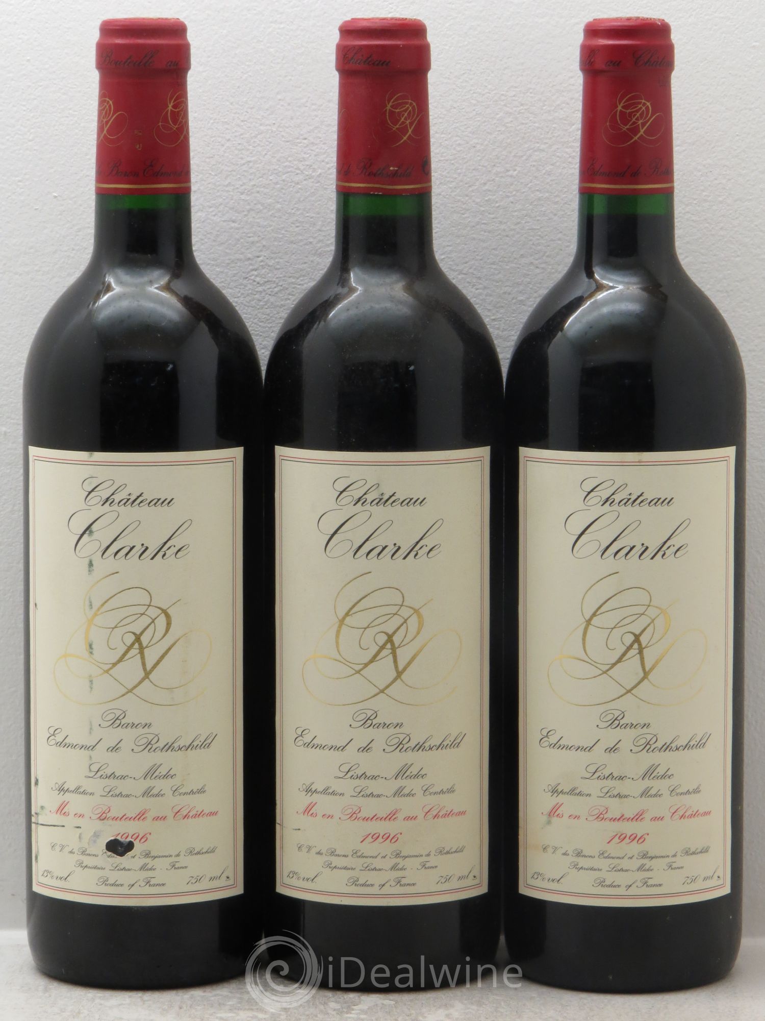 Château Clarke 1996 - Lot de 3 bouteilles - 0