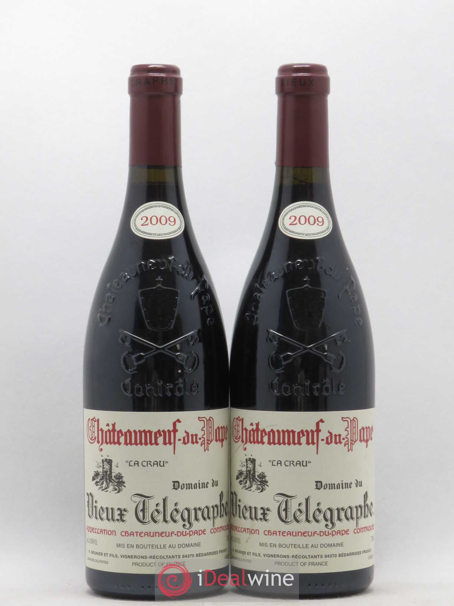 Châteauneuf-du-Pape Vieux Télégraphe (Domaine du) Vignobles Brunier 2009 - Lot de 2 bouteilles - 0