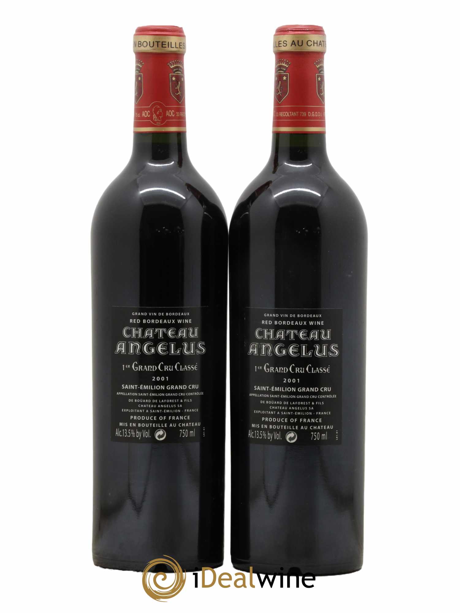 Château Angélus 1er Grand Cru Classé A 2001 - Lot de 2 bouteilles - 1