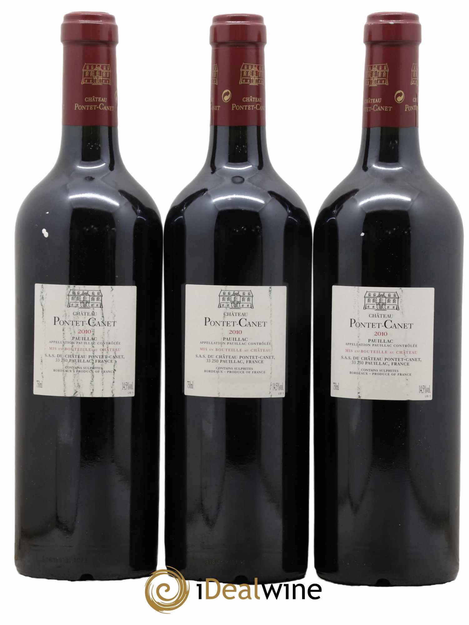 Château Pontet Canet 5ème Grand Cru Classé 2010 - Lot de 3 bouteilles - 1