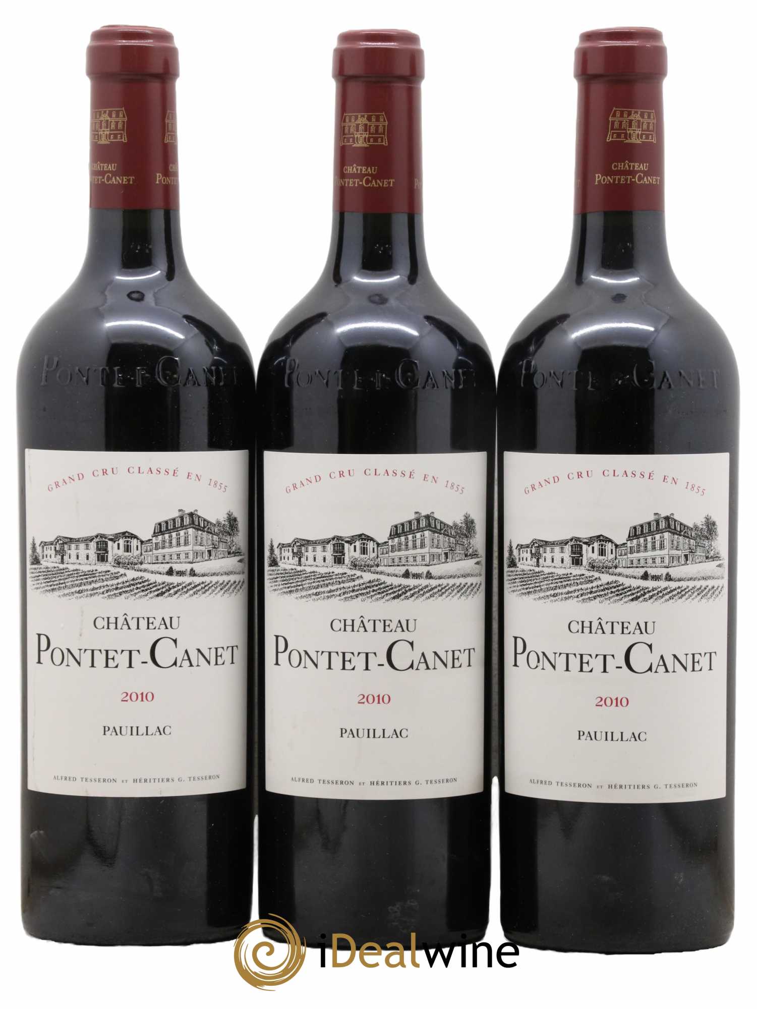 Château Pontet Canet 5ème Grand Cru Classé 2010 - Lot de 3 bouteilles - 0