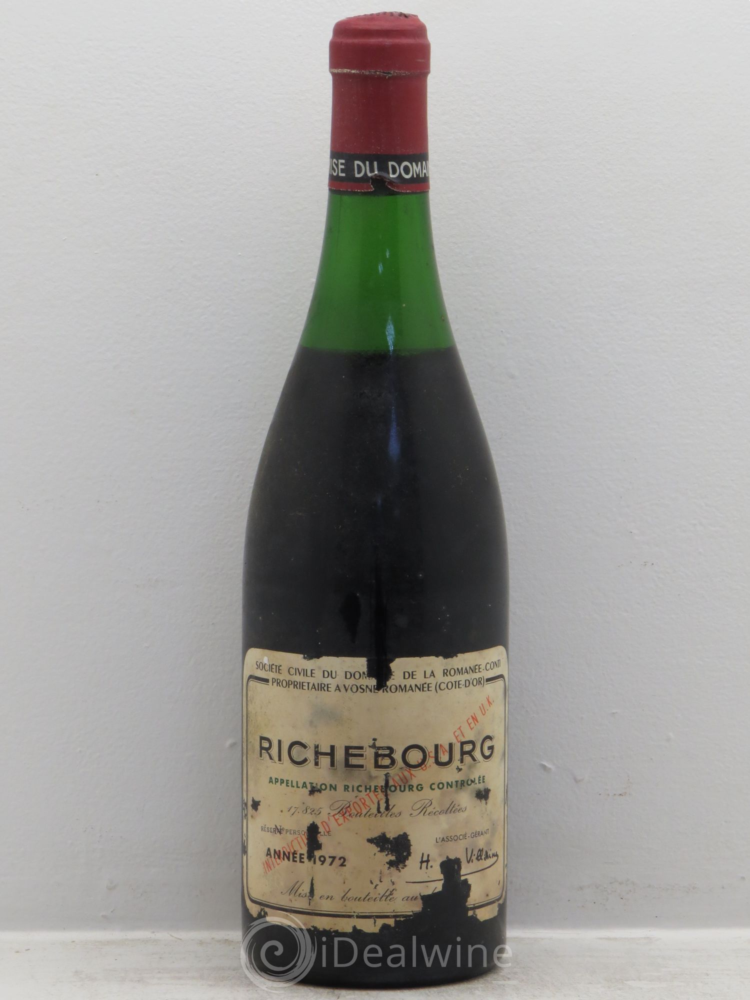 Richebourg Grand Cru Domaine de la Romanée-Conti 1972 - Lot de 1 bouteille - 0