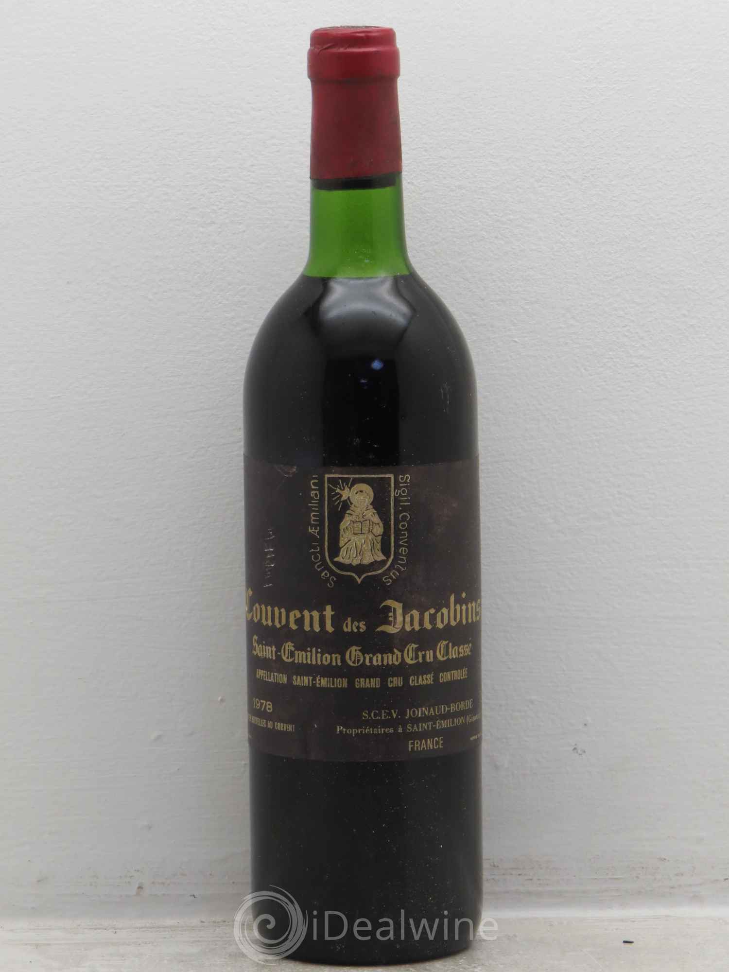 Château Couvent des Jacobins Grand Cru Classé 1978 - Lot de 1 bouteille - 0