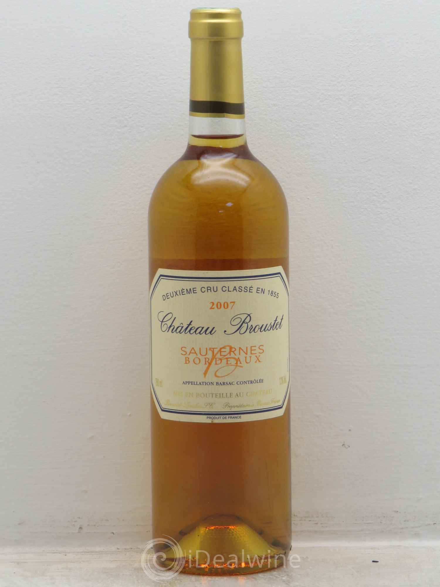 Château Broustet 2ème Grand Cru Classé 2007 - Lotto di 1 bottiglia - 0