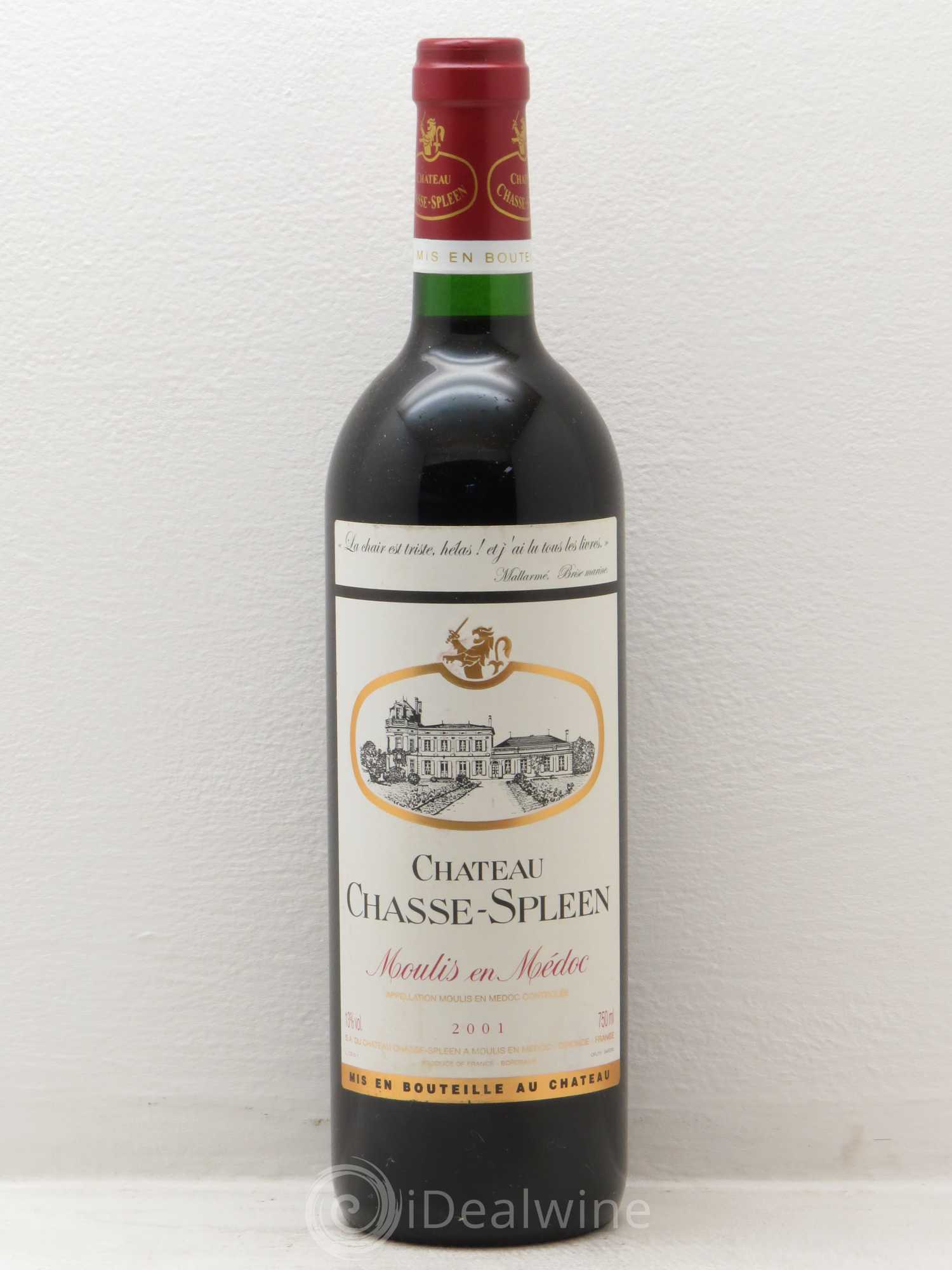 Château Chasse Spleen 2001 - Lot de 1 bouteille - 0