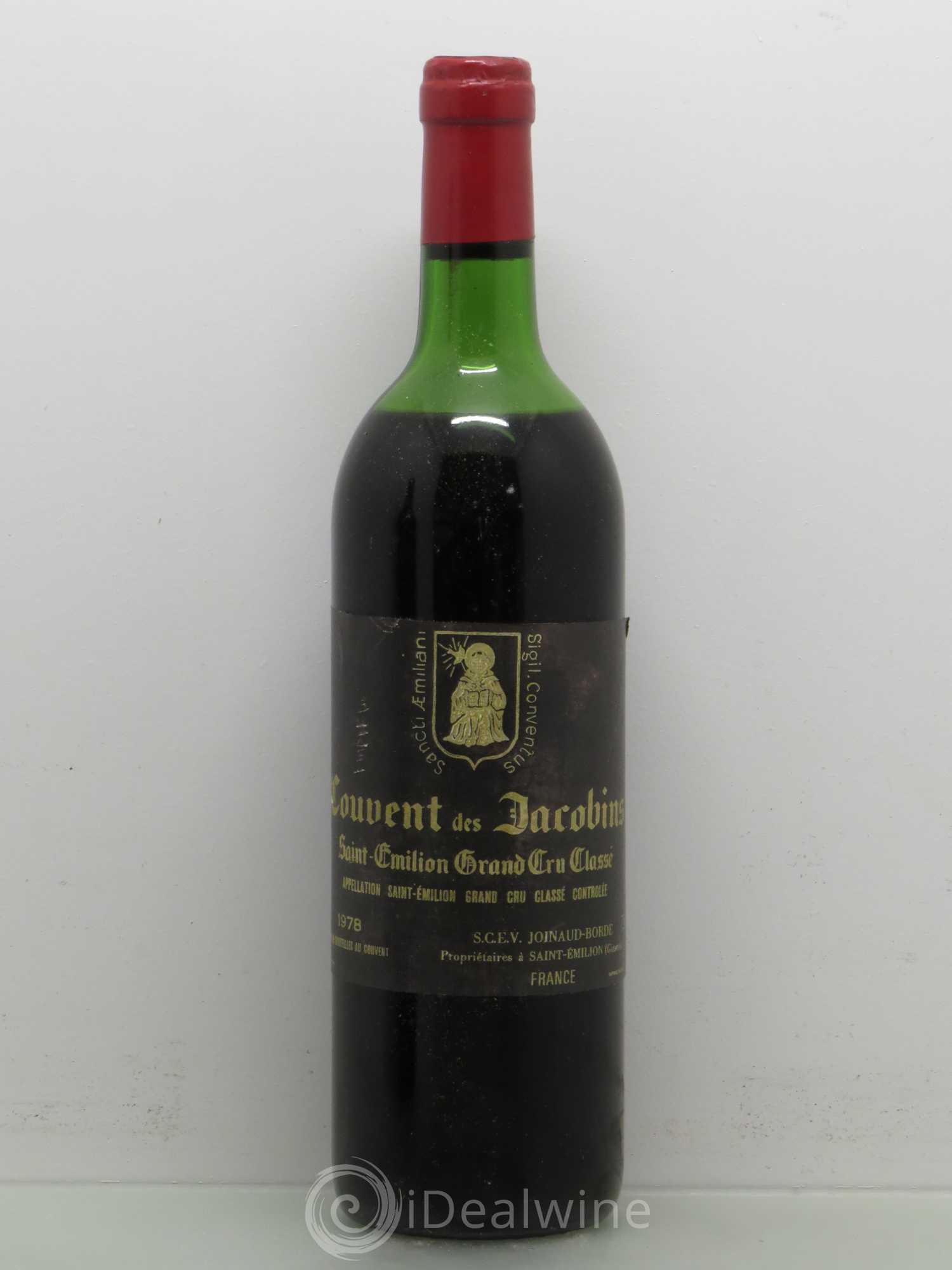 Château Couvent des Jacobins Grand Cru Classé (sans prix de réserve) 1978 - Lot de 1 bouteille - 0