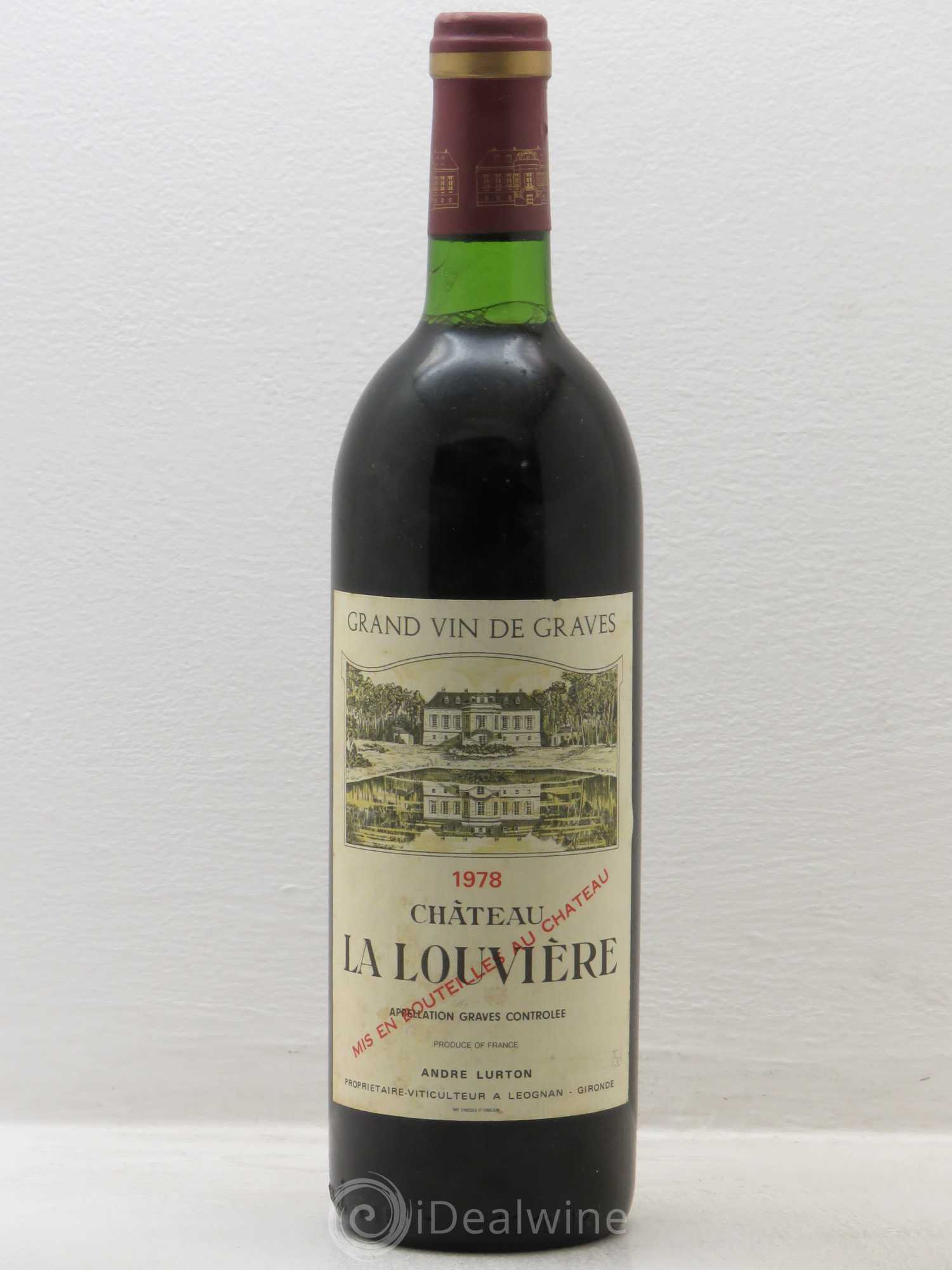Château la Louvière 1978 - Lot de 1 bouteille - 0