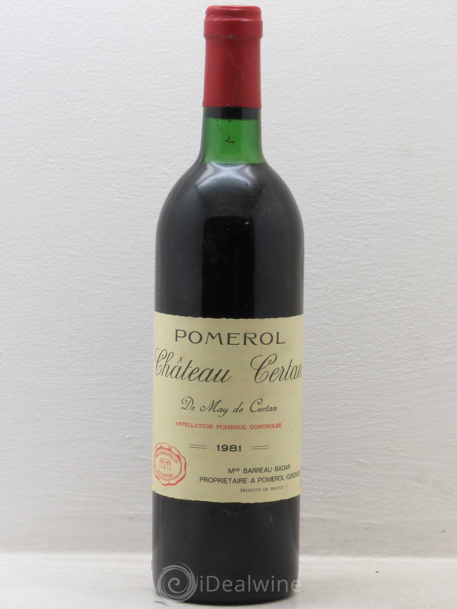 Château Certan de May 1981 - Lot de 1 bouteille - 0