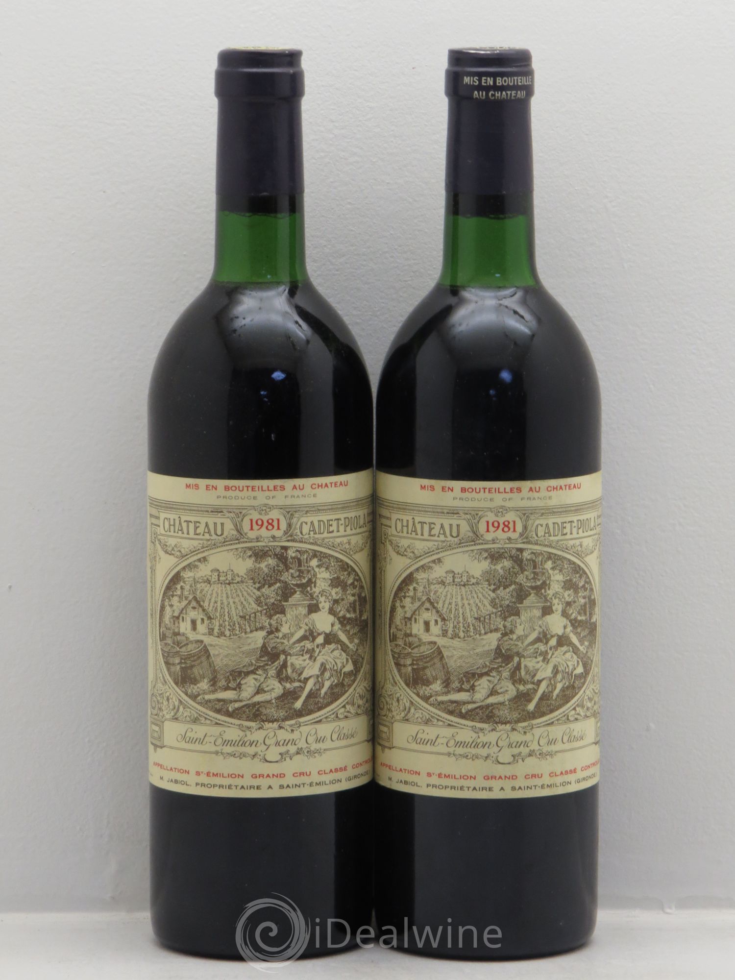 Château Cadet Piola Grand Cru Classé 1981 - Lot de 2 bouteilles - 0