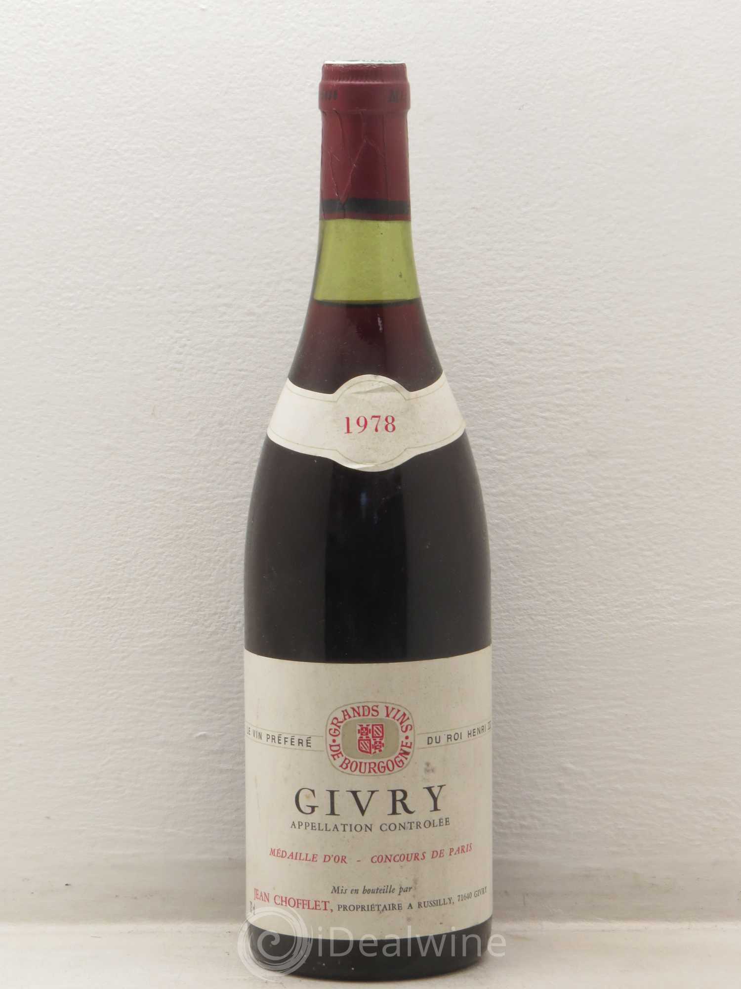 Givry Domaine Chofflet 1978 - Posten von 1 Flasche - 0