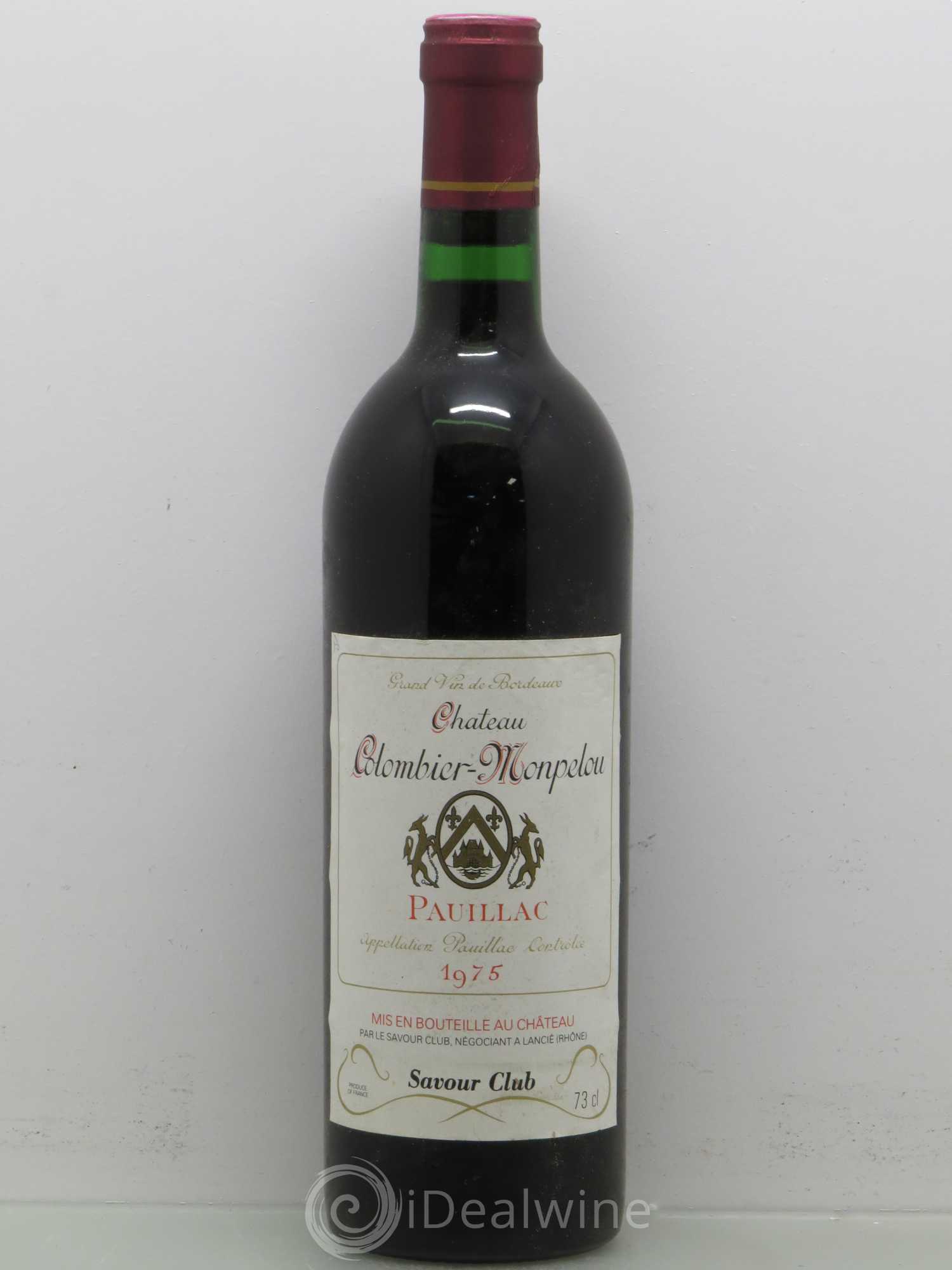 Château Colombier Monpelou Cru Bourgeois 1975 - Lot de 1 bouteille - 0