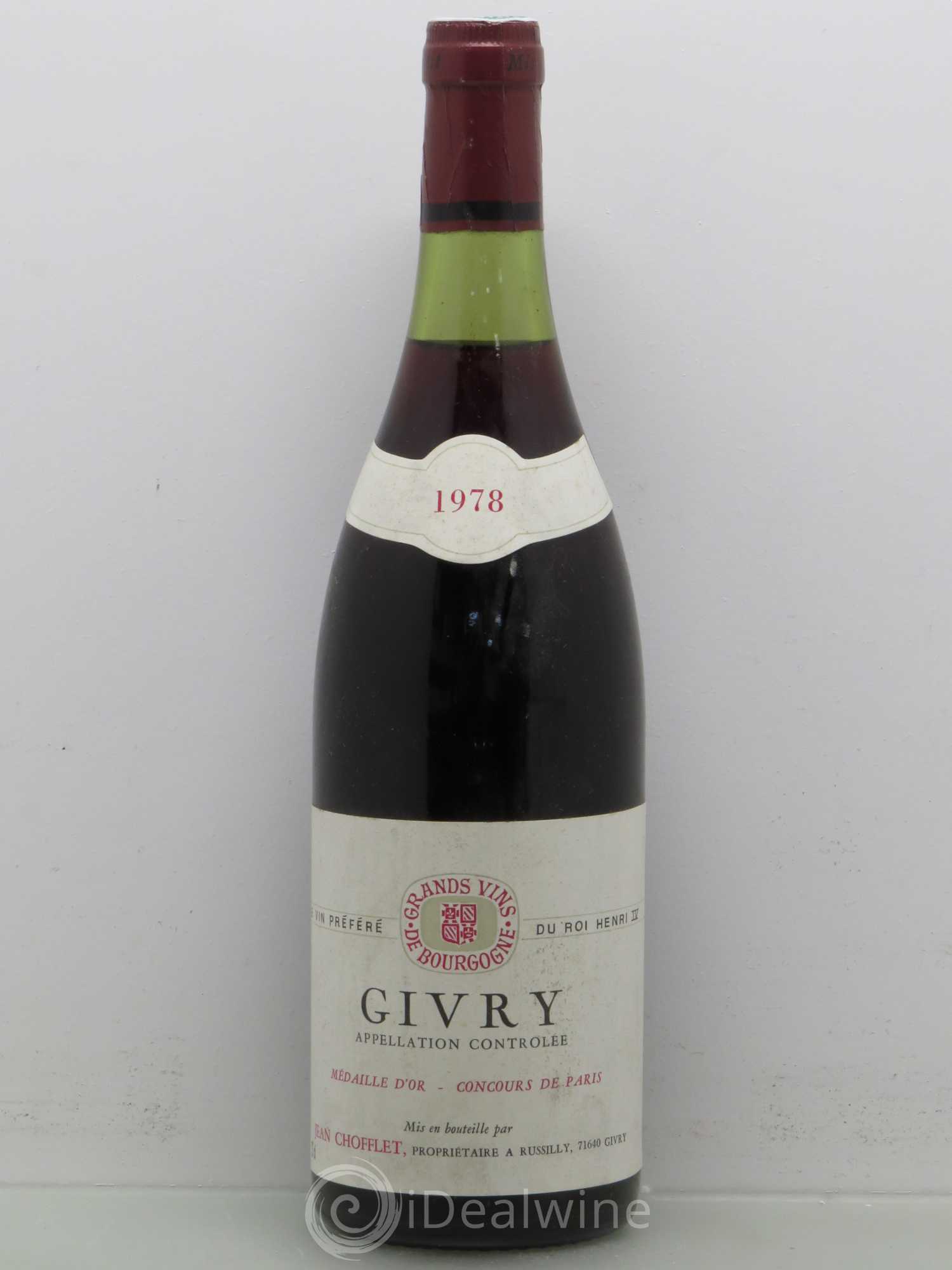 Givry Domaine Chofflet 1978 - Posten von 1 Flasche - 0