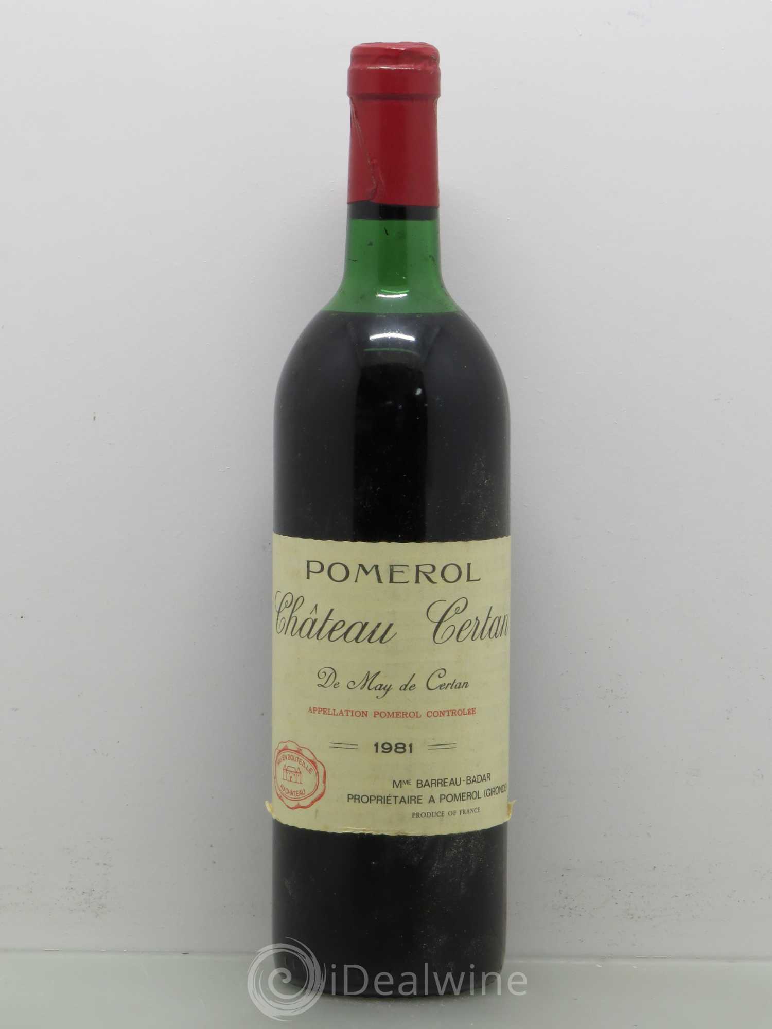 Château Certan de May 1981 - Lot de 1 bouteille - 0