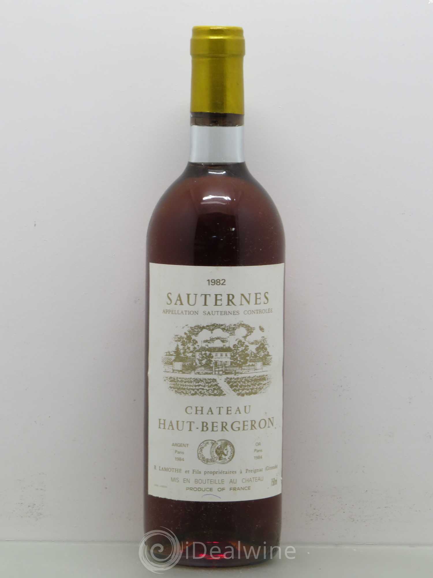 Sauternes Haut Bergeron 1982 - Posten von 1 Flasche - 0