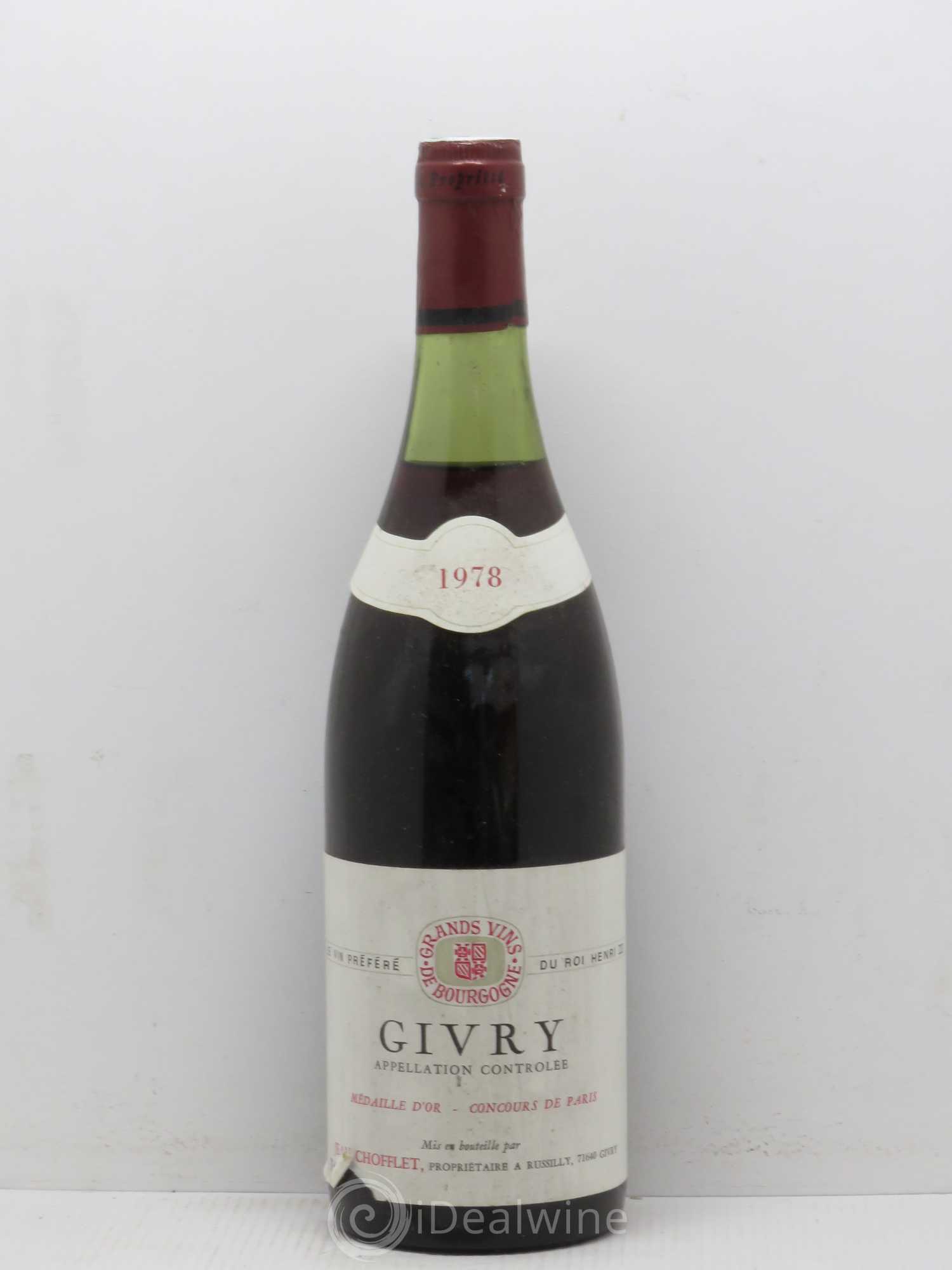 Givry Domaine Chofflet 1978 - Posten von 1 Flasche - 0