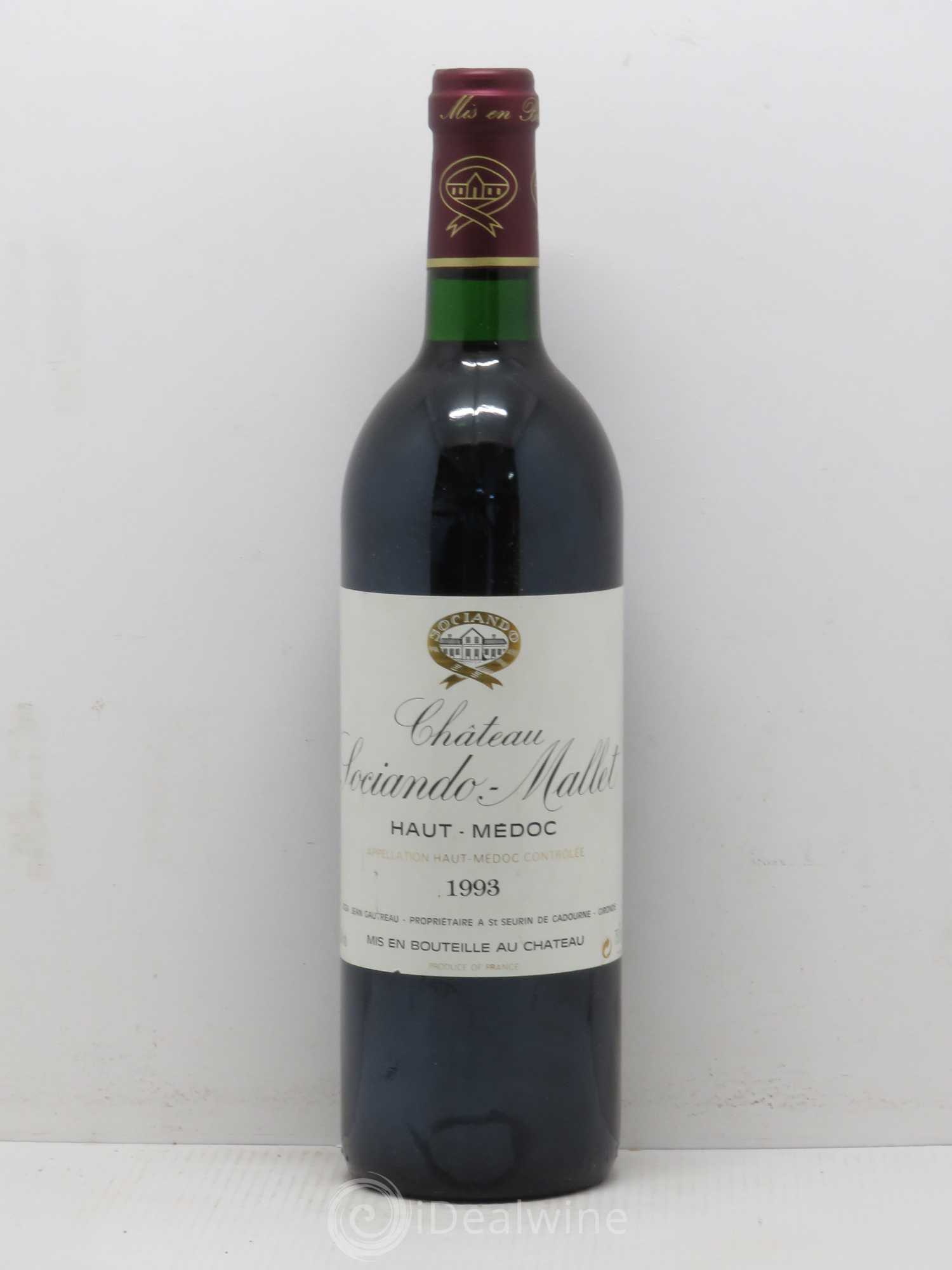 Château Sociando Mallet 1993 - Lot de 1 bouteille - 0