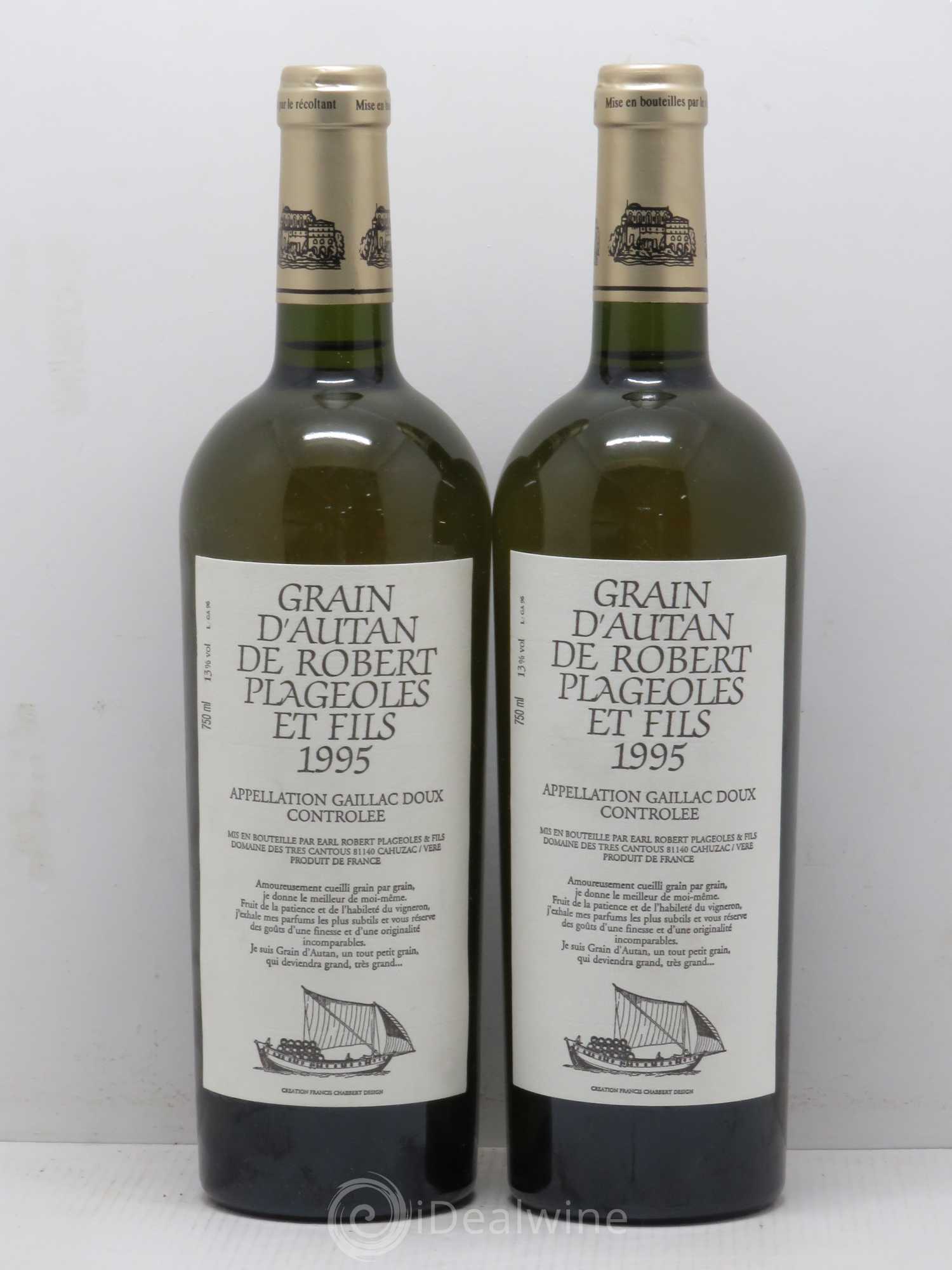 Divers Grain d'autan Robert Plageoles Gaillac 1995 - Posten von 2 Flaschen - 0