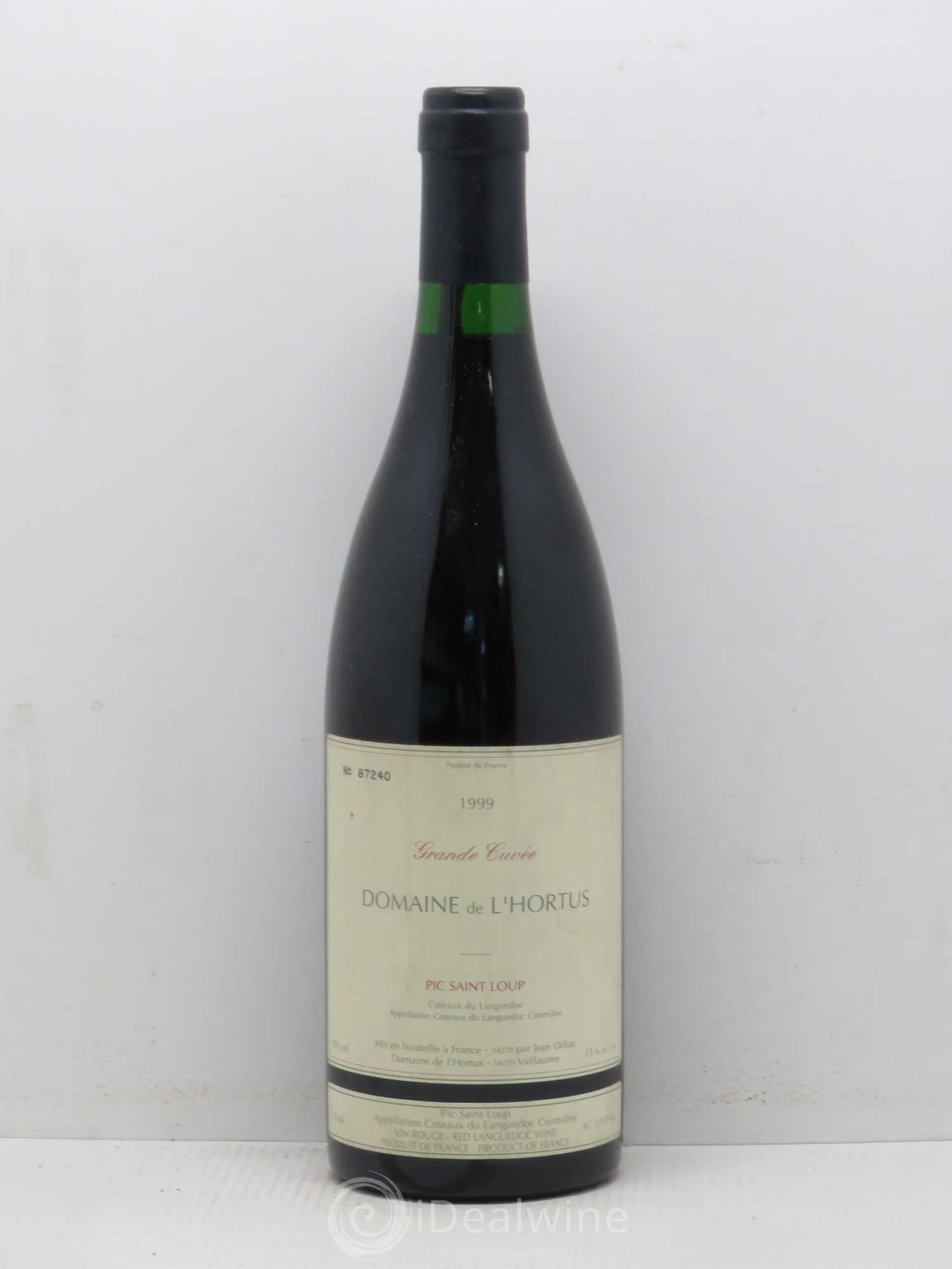 Pic Saint-Loup Domaine de L'Hortus Grande Cuvée Famille Orliac 1999 - Lot de 1 bouteille - 0