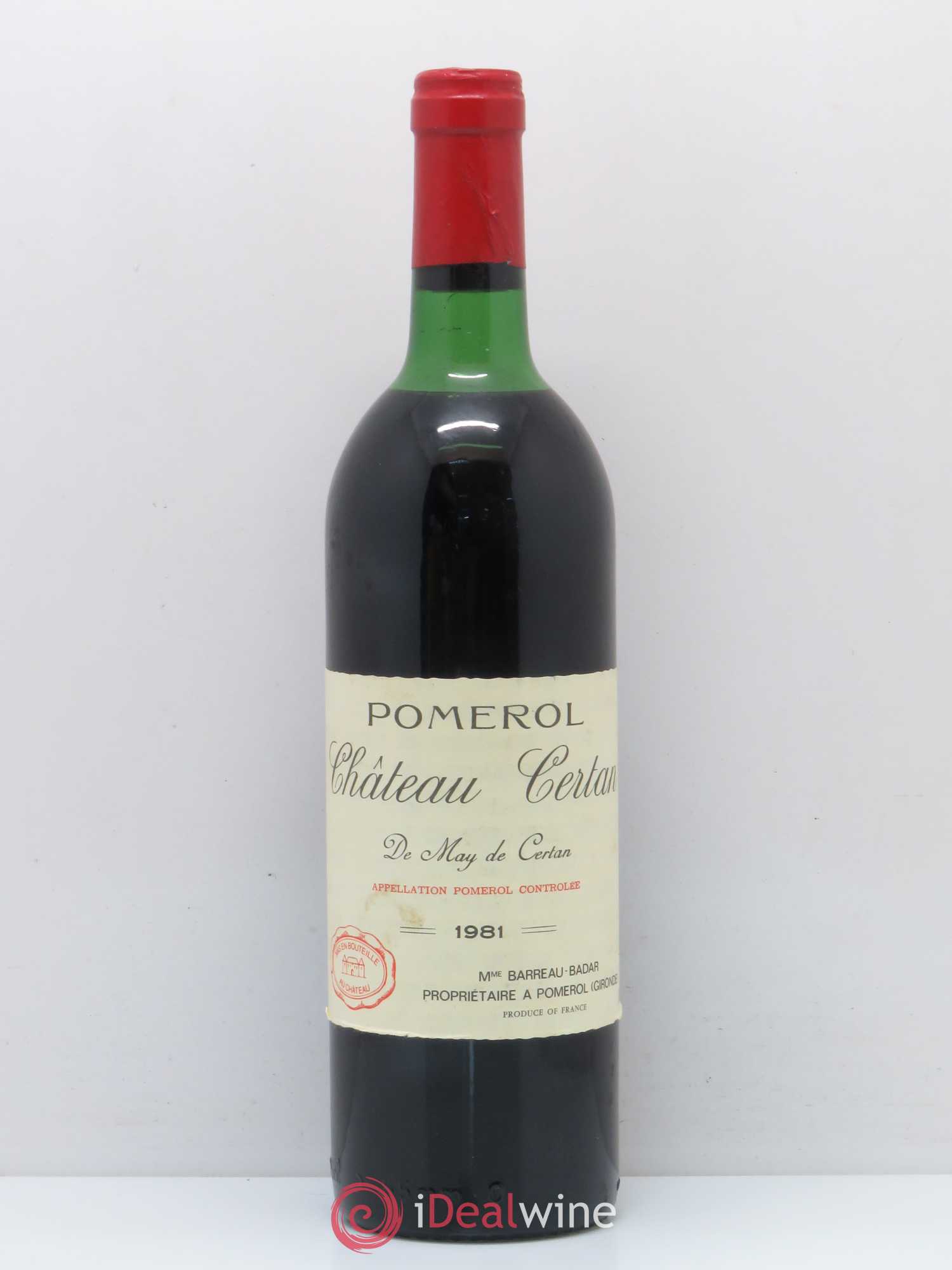 Château Certan de May 1981 - Lot de 1 bouteille - 0