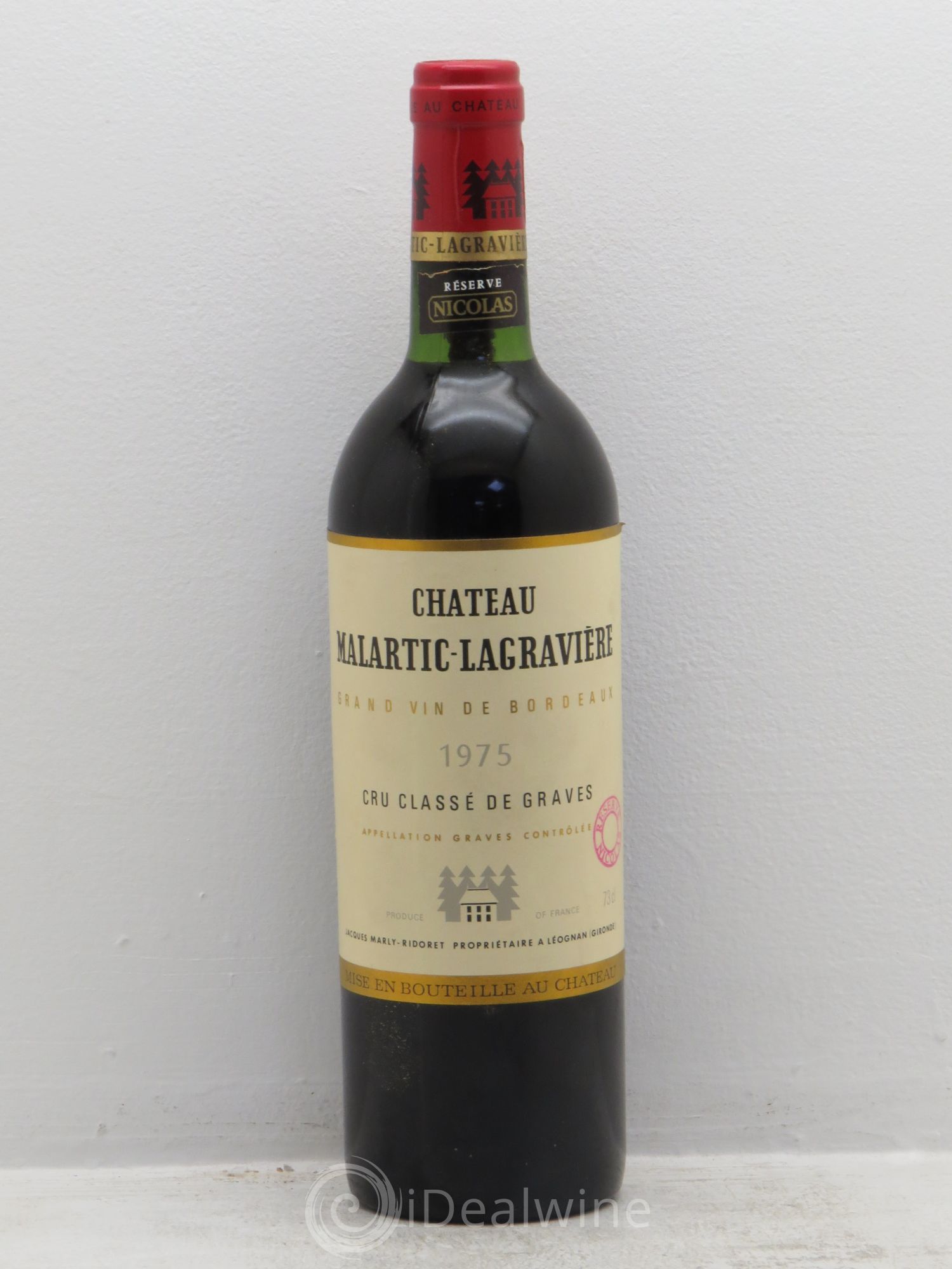 Château Malartic-Lagravière Cru Classé de Graves réserve nicolas 1975 - Lot de 1 bouteille - 0