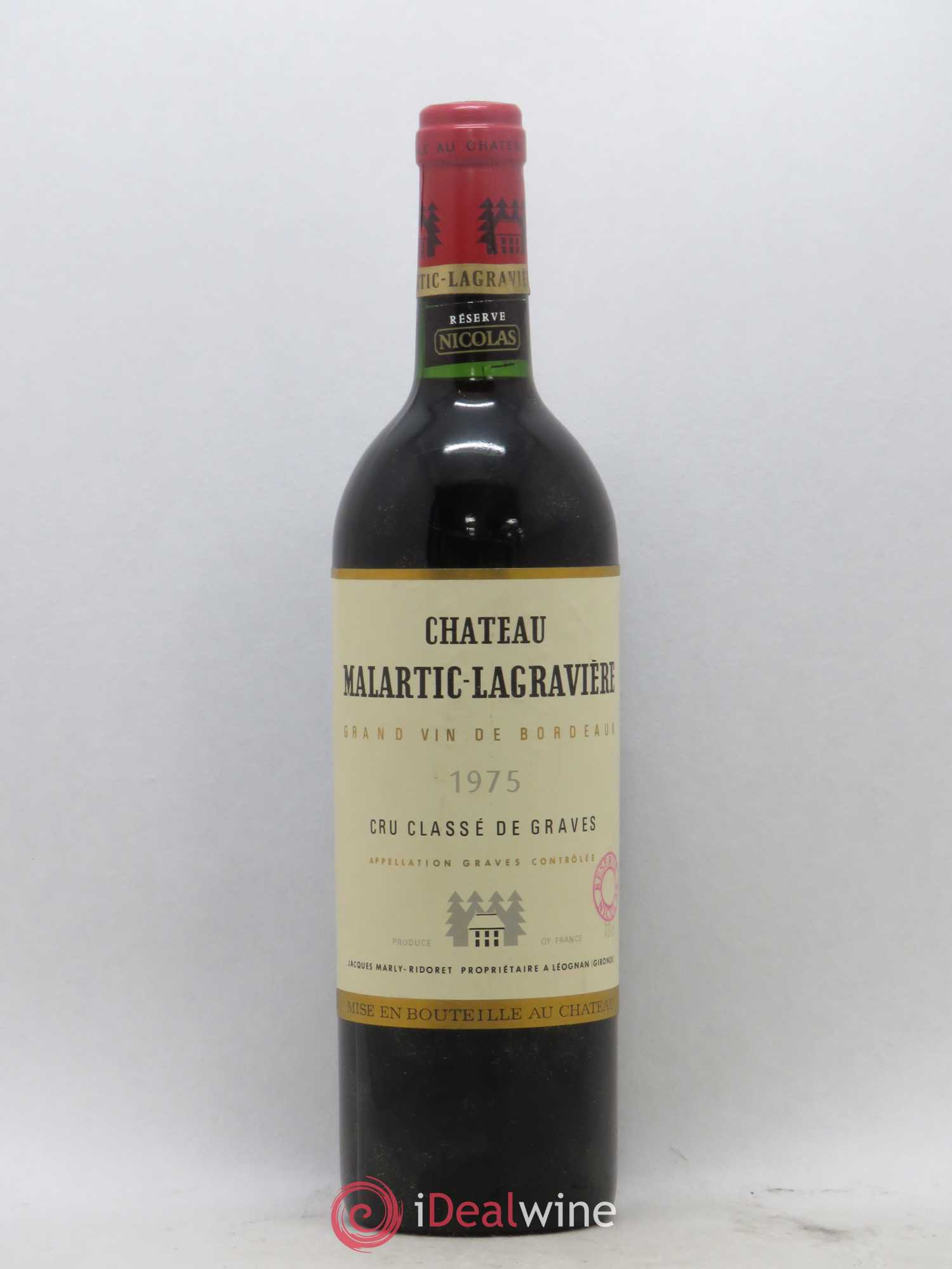 Château Malartic-Lagravière Cru Classé de Graves 1975 - Lot de 1 bouteille - 0