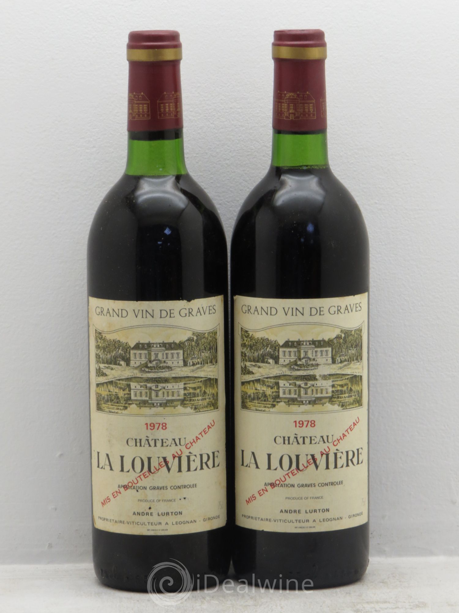 Château la Louvière 1978 - Lot de 2 bouteilles - 0