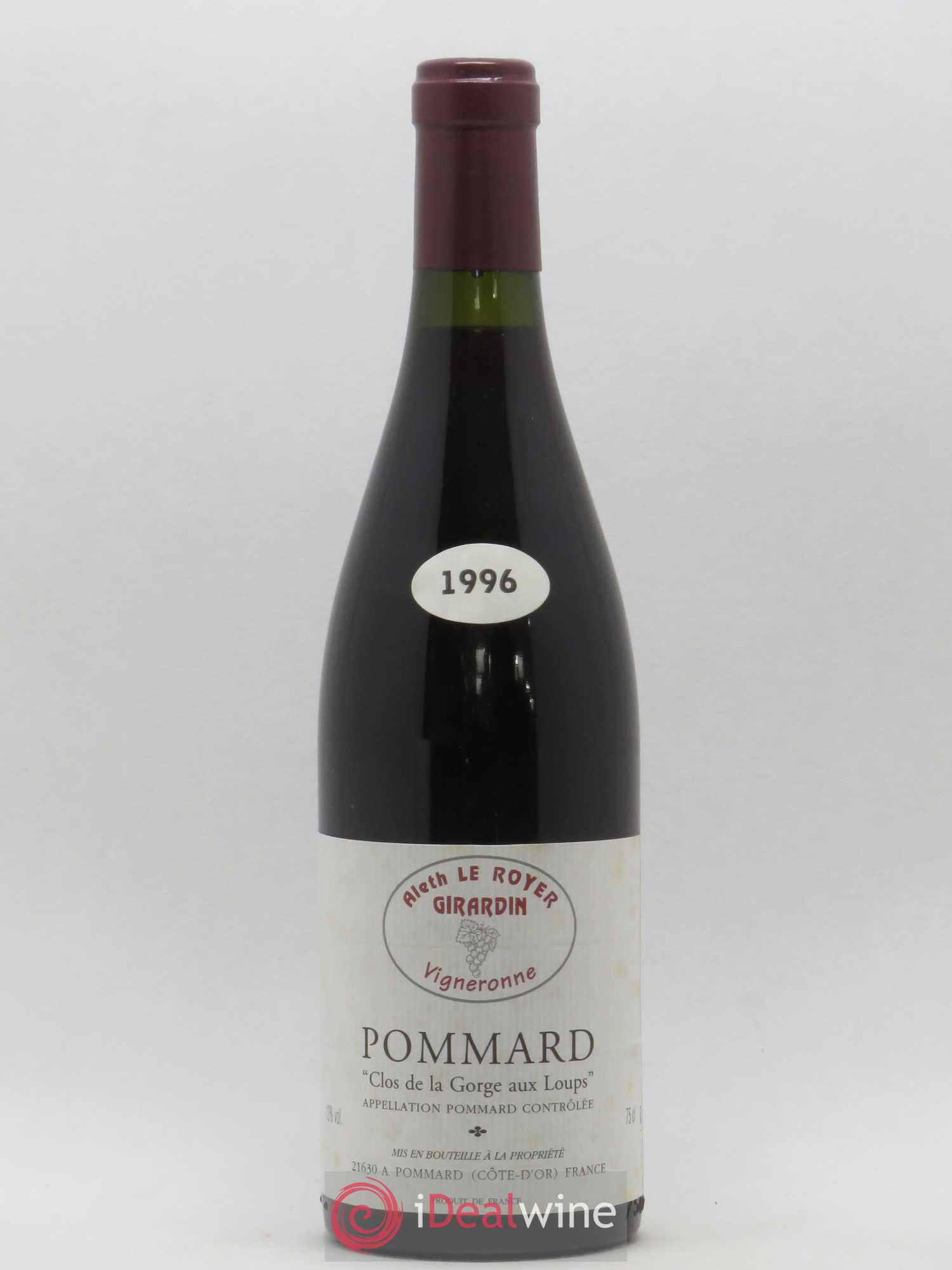 Pommard Clos de la Gorge aux Loups Aleth Le Royer Girardin 1996 - Posten von 1 Flasche - 0